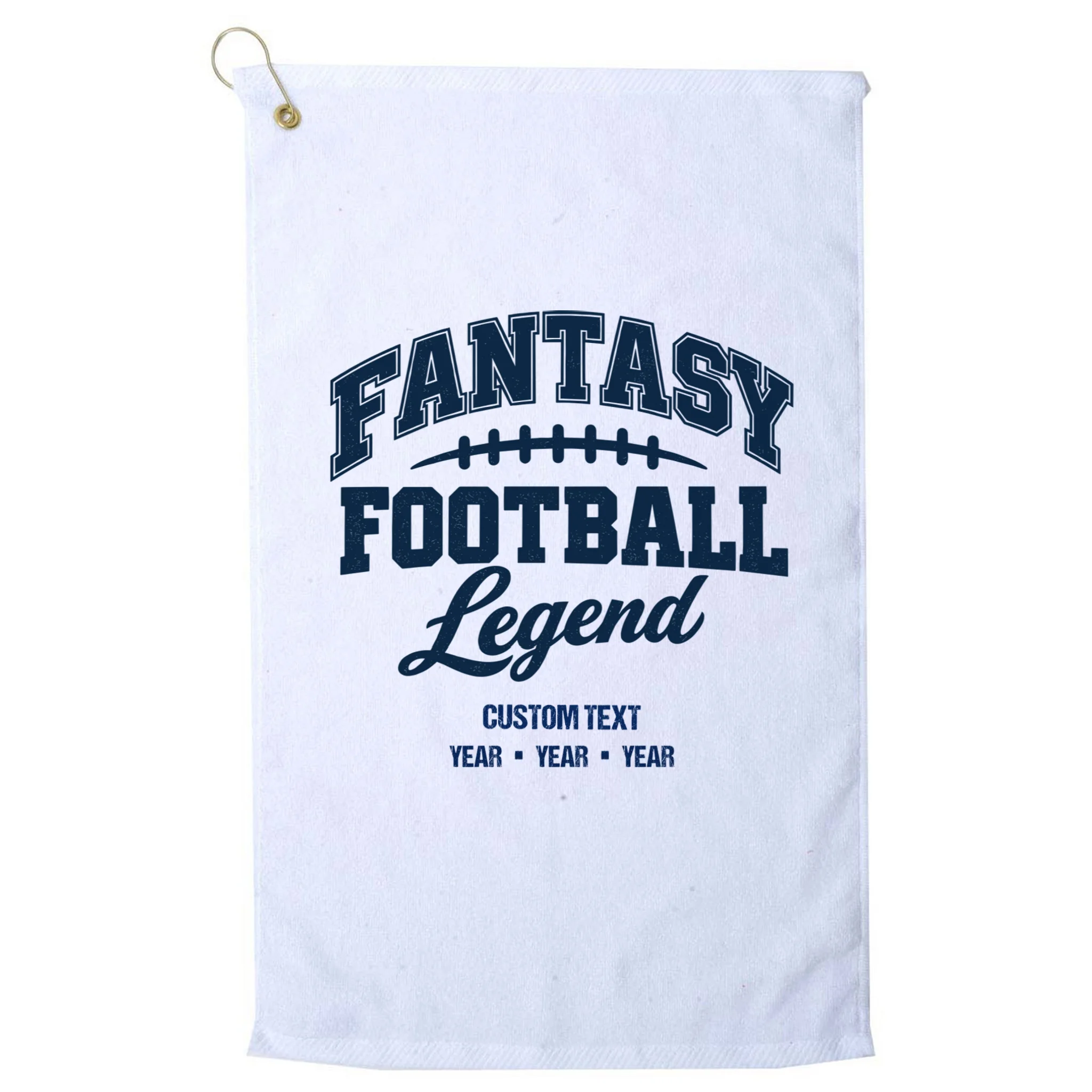 Fantasy Football Legend Personalized Text - Custom Gift Golf Towel - Front