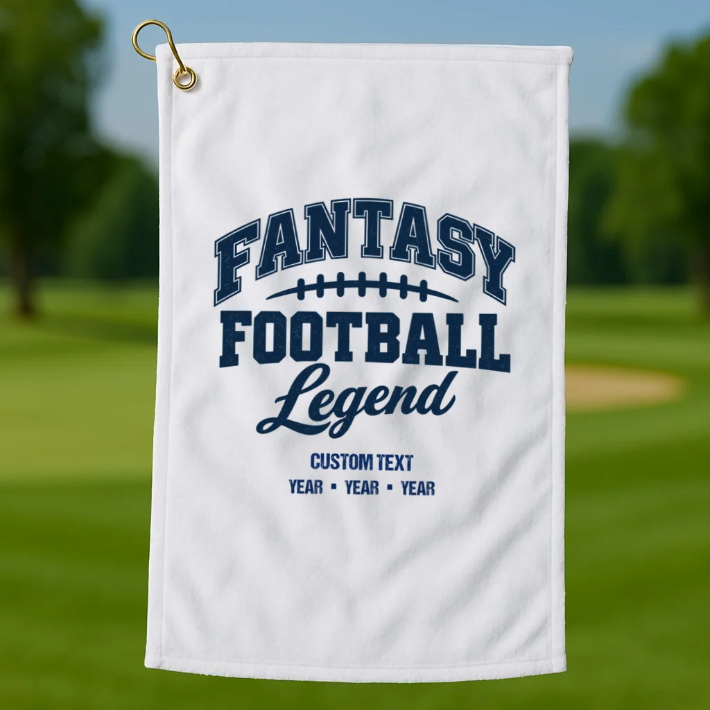 Fantasy Football Legend Personalized Text - Custom Gift Golf Towel - Front 1