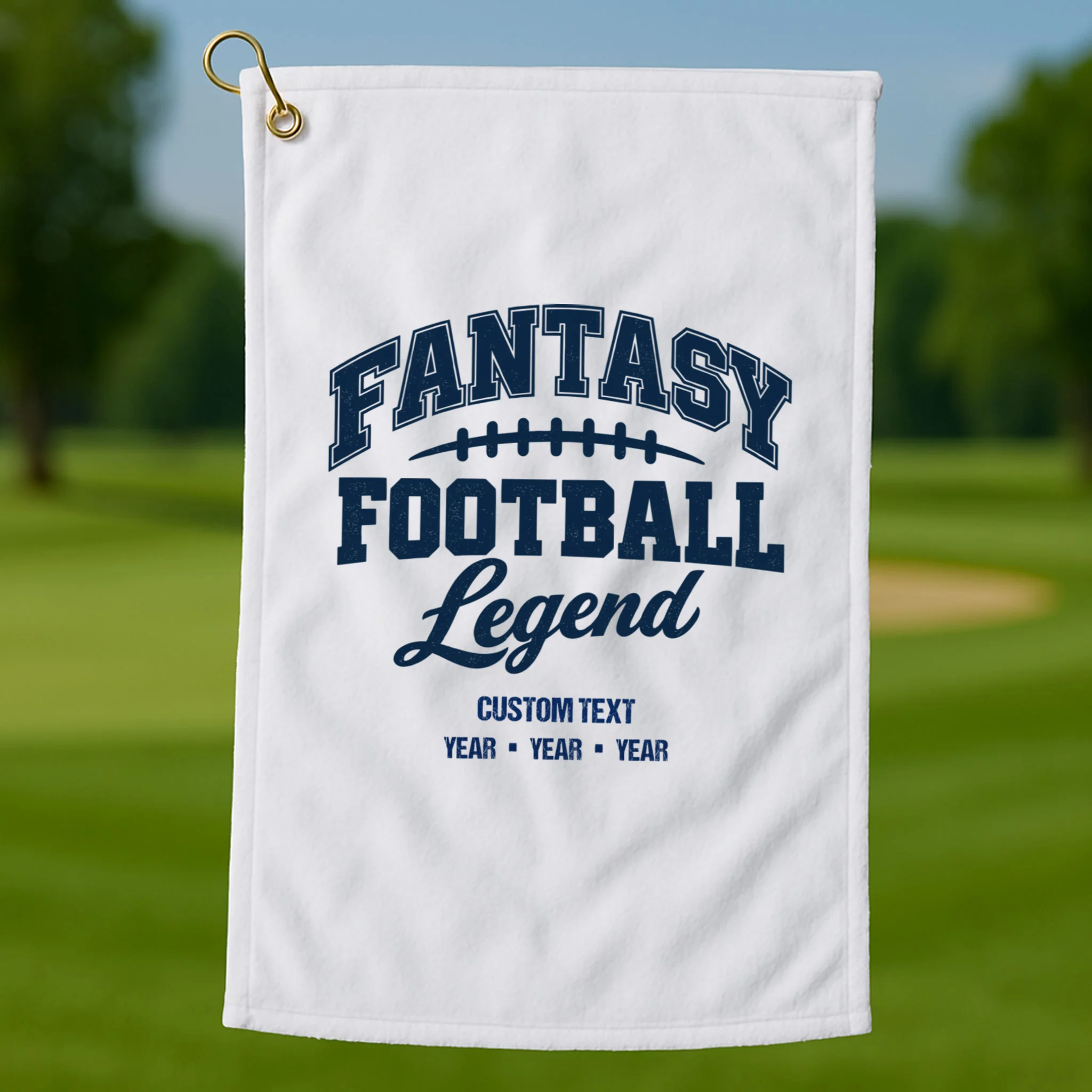 Fantasy Football Legend Personalized Text - Custom Gift Golf Towel - Front 1