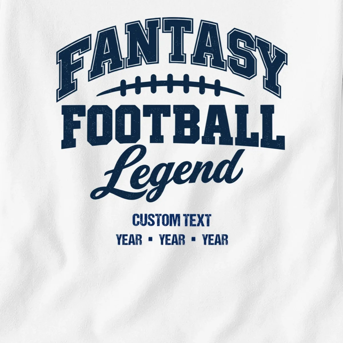 Fantasy Football Legend Personalized Text - Custom Gift Women's T-Shirt - Front - Close-up