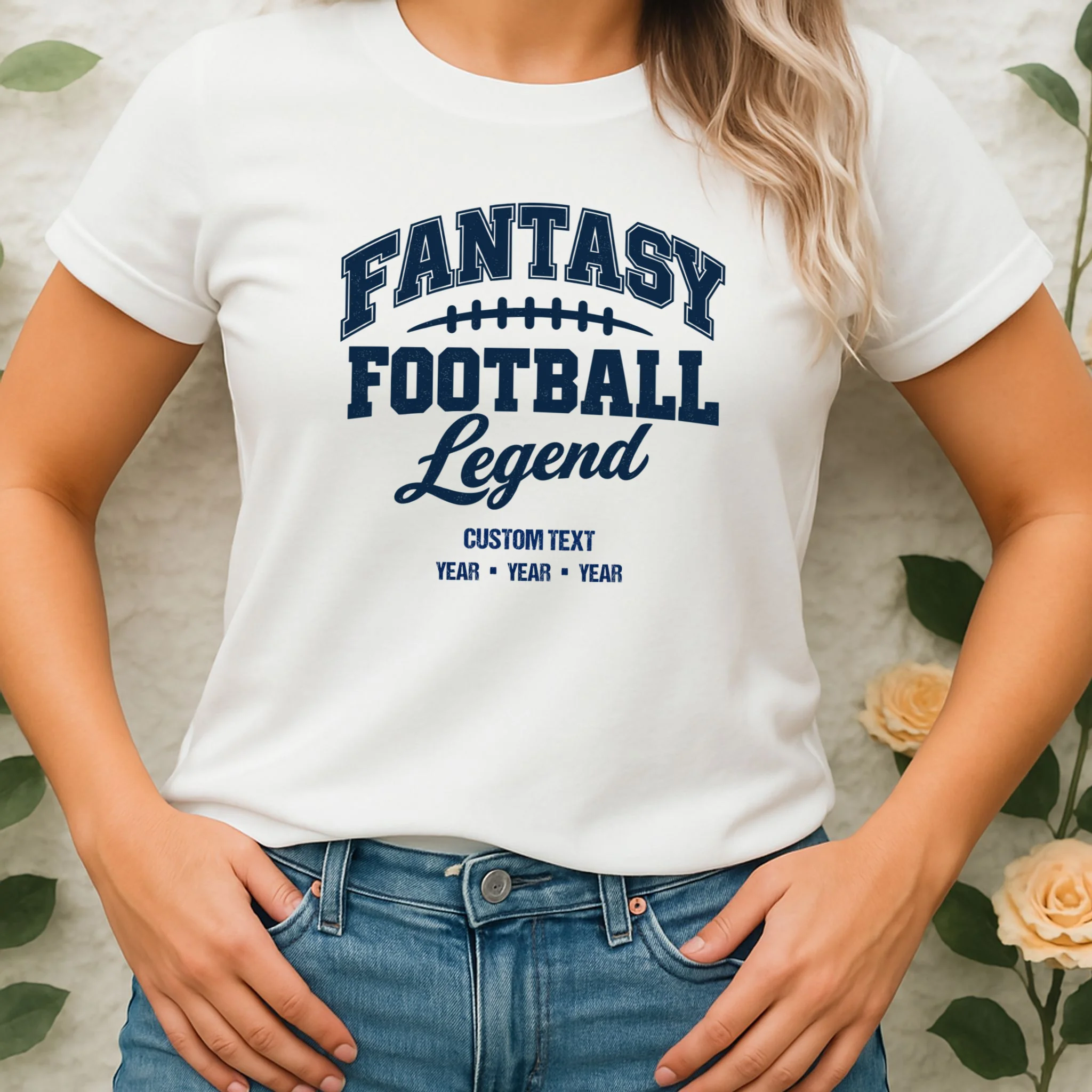 Fantasy Football Legend Personalized Text - Custom Gift Women's T-Shirt - Front 1