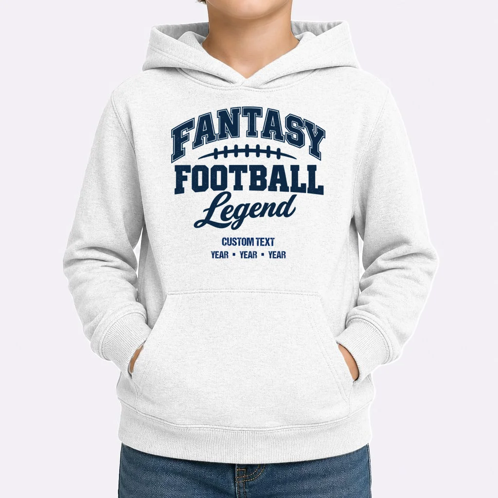 Fantasy Football Legend Personalized Text - Custom Gift Kids Hoodie - Front 1