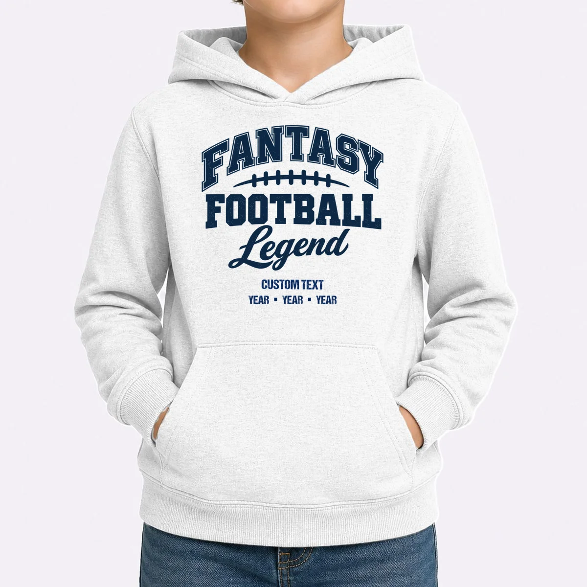 Fantasy Football Legend Personalized Text - Custom Gift Kids Hoodie - Front 1