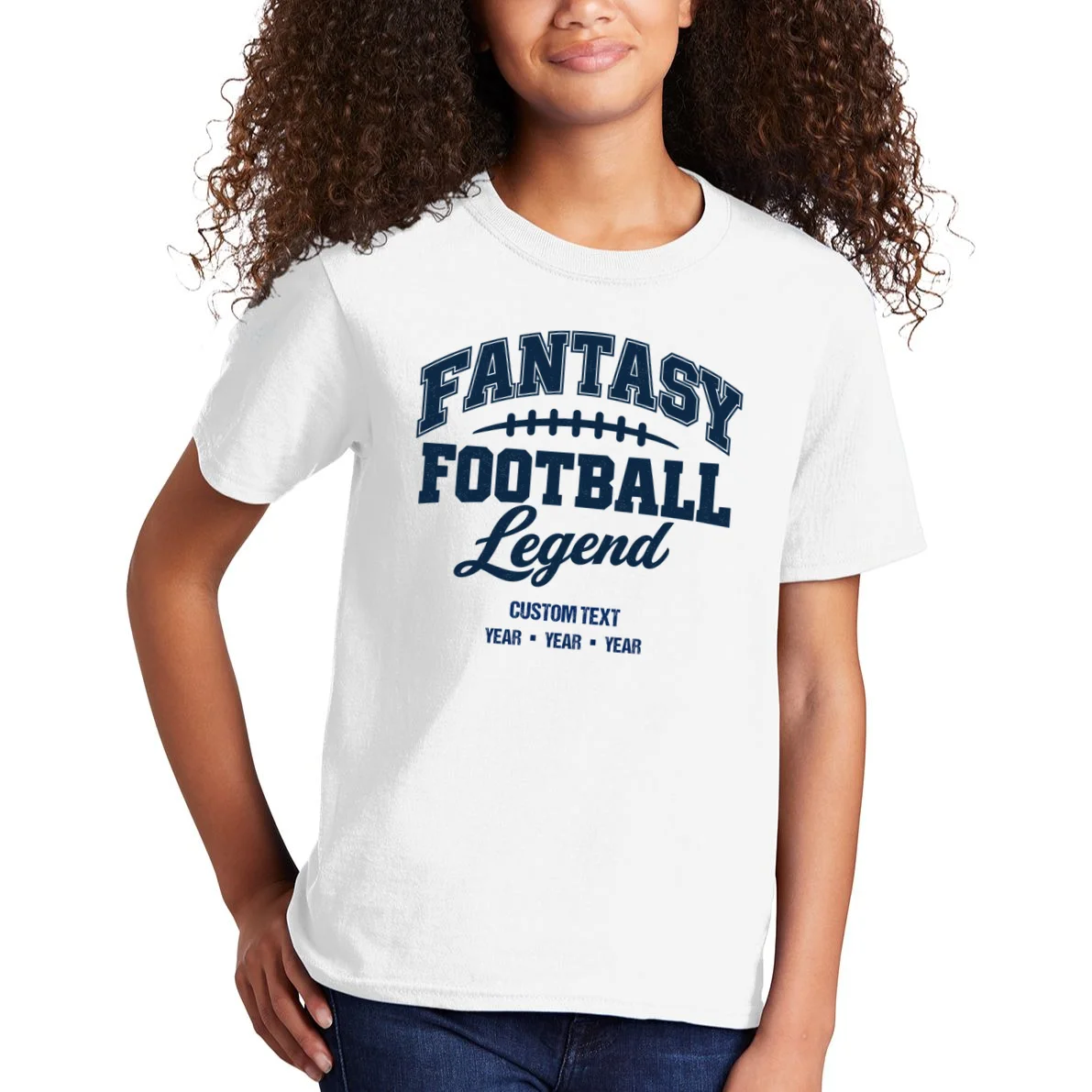 Fantasy Football Legend Personalized Text - Custom Gift Kids T-Shirt - Front 1