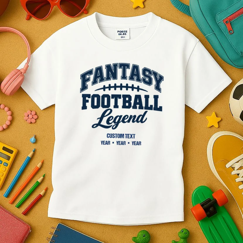 Fantasy Football Legend Personalized Text - Custom Gift Kids T-Shirt - Front 2