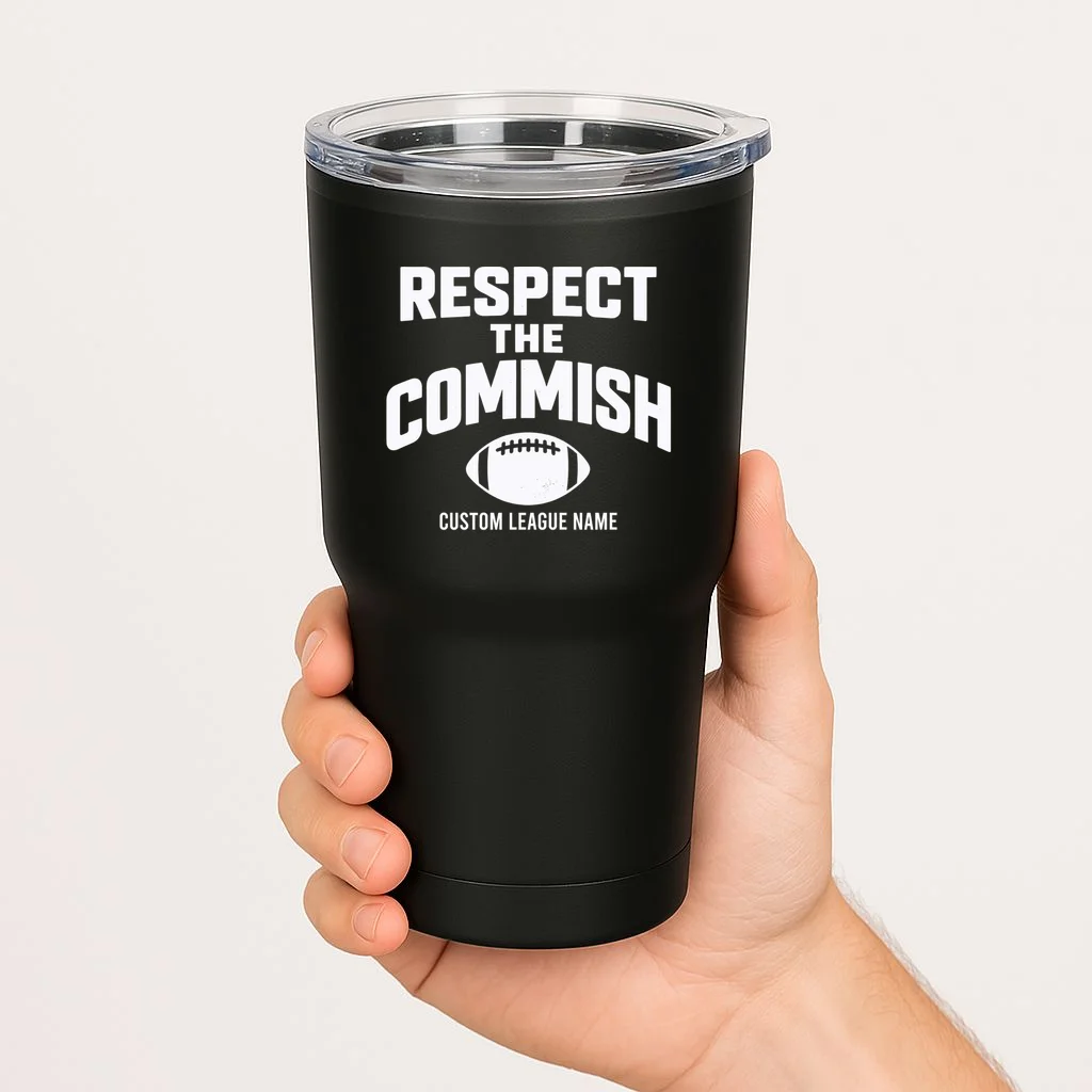 Custom Personalized Football Commissioner - Custom League Name Football 20oz Tumbler - Front 1