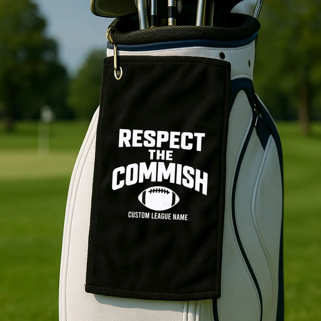 Custom Personalized Football Commissioner - Custom League Name Football Golf Towel - Front 2