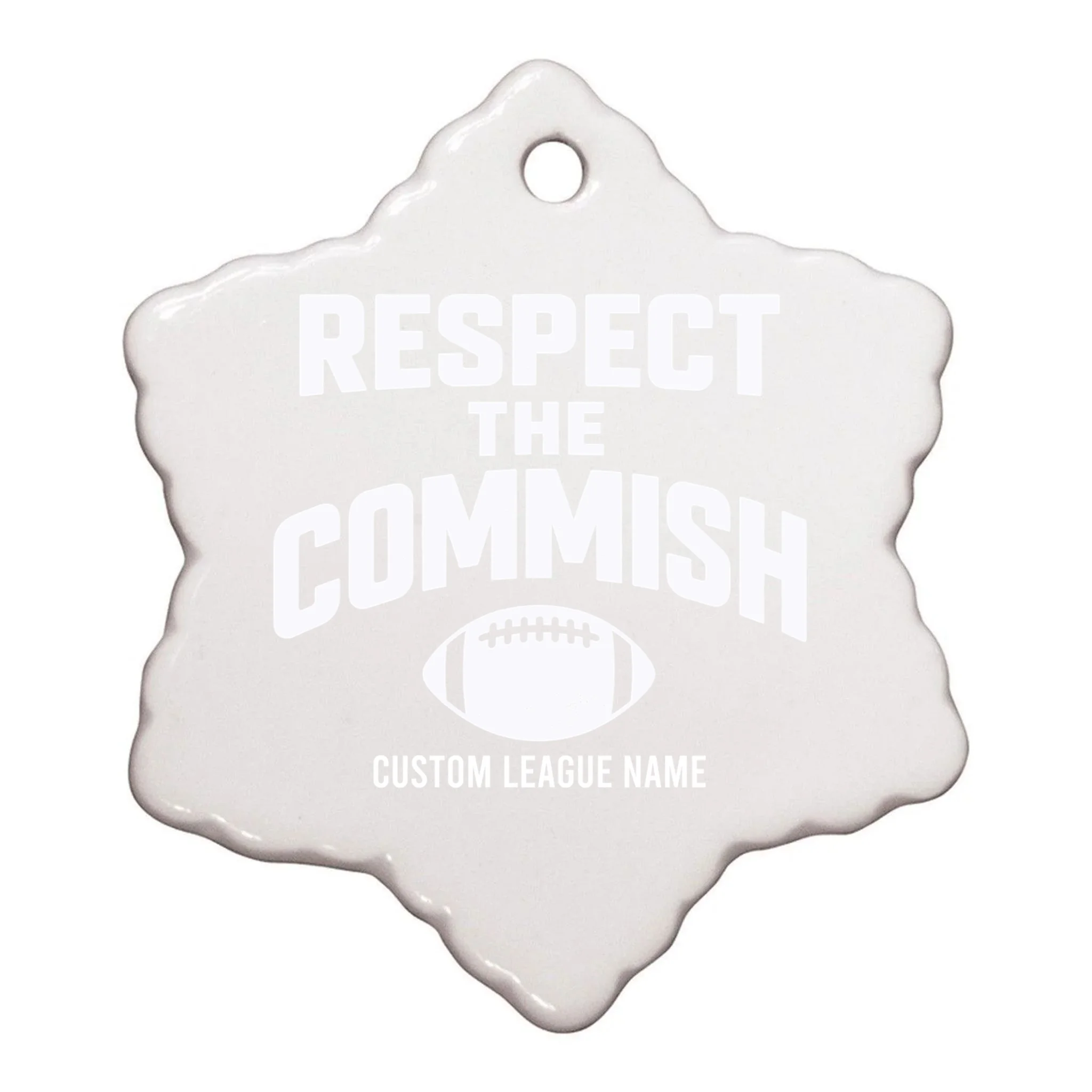 Custom Personalized Football Commissioner - Custom League Name Football Ornament - Front