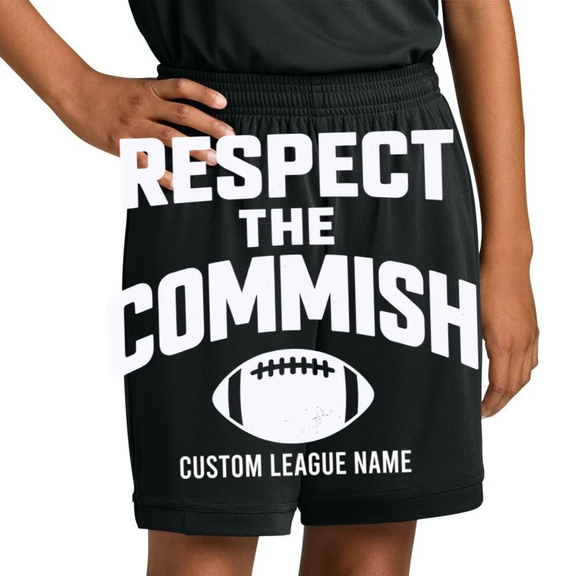 Custom Personalized Football Commissioner Shirt - Custom League Name Football Shirt Kids Shorts - Front 1