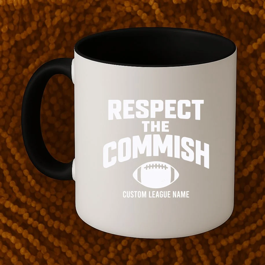 Custom Personalized Football Commissioner Shirt - Custom League Name Football Shirt Mug - Front 1