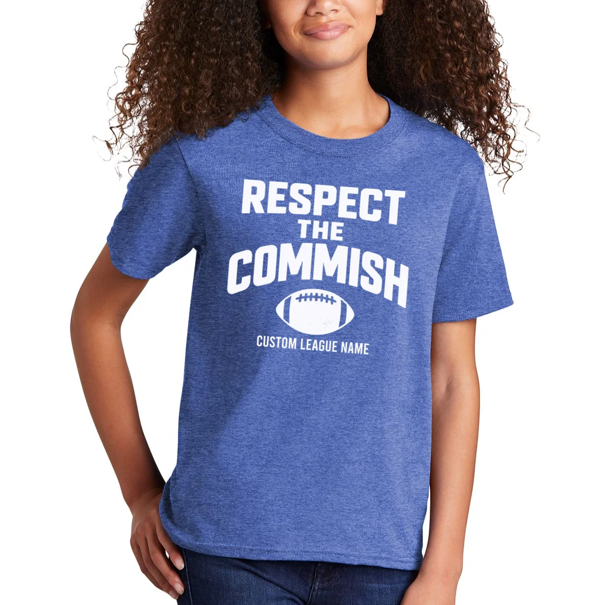 Custom Personalized Football Commissioner Shirt - Custom League Name Football Shirt Kids T-Shirt - Front 1