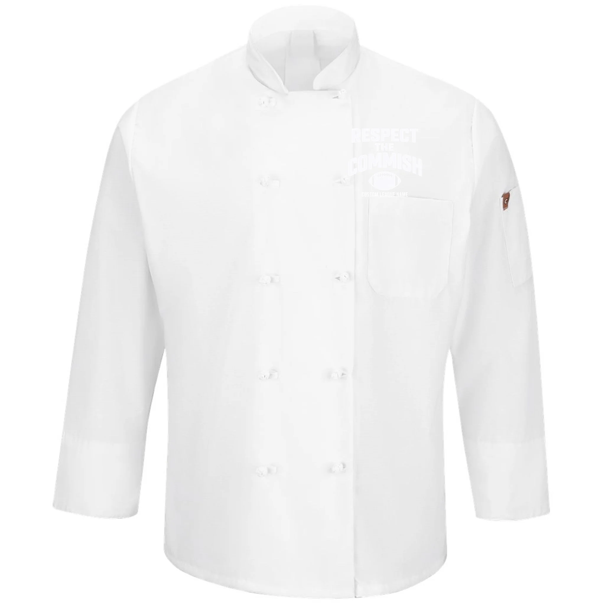 Custom Personalized Football Commissioner Shirt - Custom League Name Football Shirt Men's Chef Coat - Front