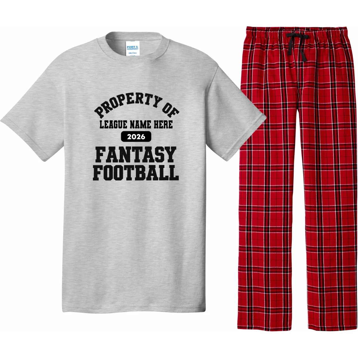 Custom Personalized Fantasy Football - Custom Team Name Fantasy Football - Football Fan Gift Men's Pajamas - Front