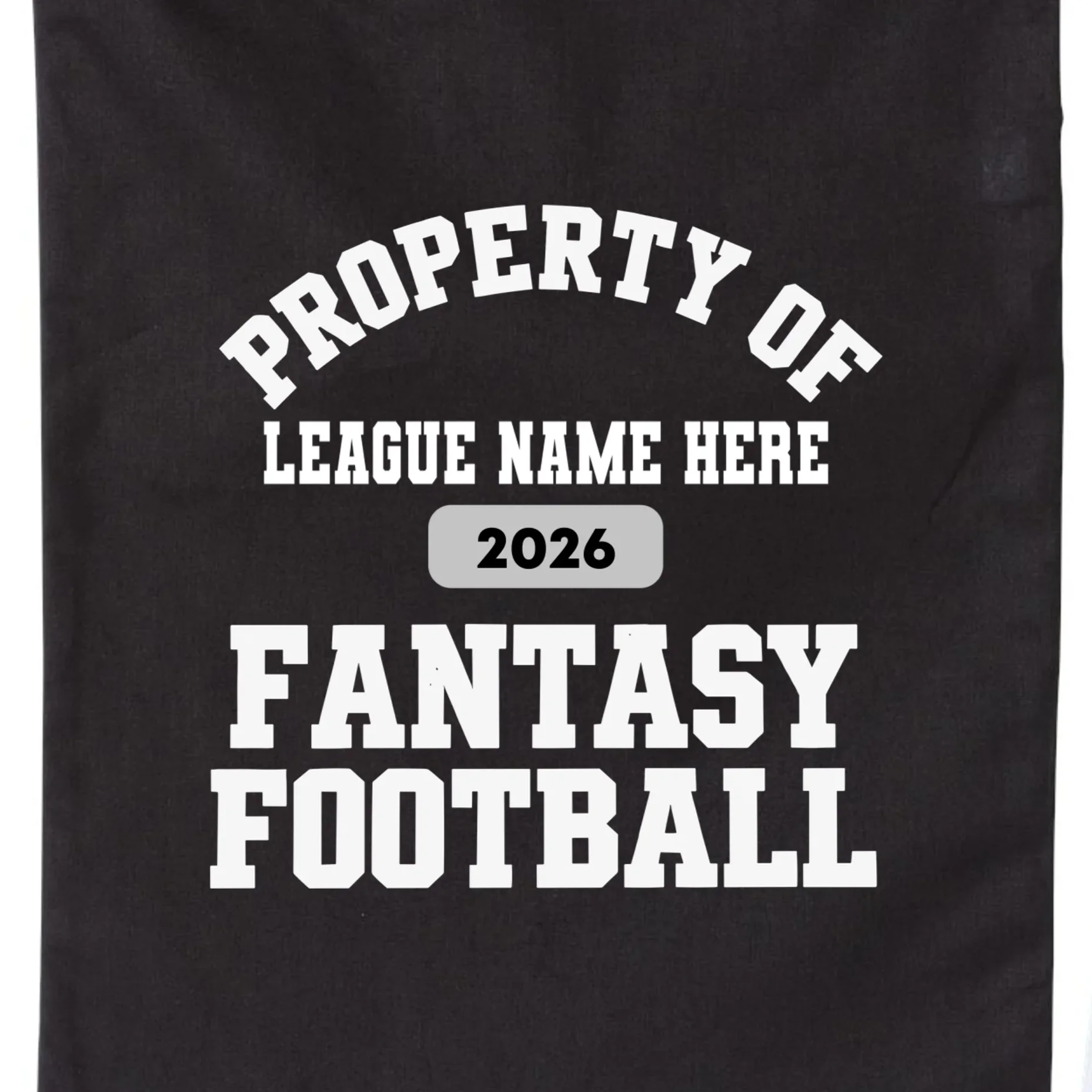 Custom Personalized Fantasy Football - Custom Team Name Fantasy Football - Football Fan Gift Drawstring Bag - Front - Close-up