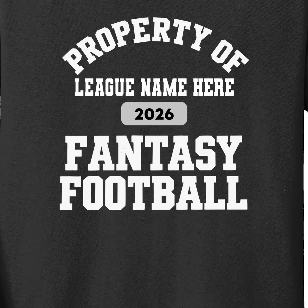 Custom Personalized Fantasy Football - Custom Team Name Fantasy Football - Football Fan Gift Kids Long Sleeve Shirt - Front - Close-up