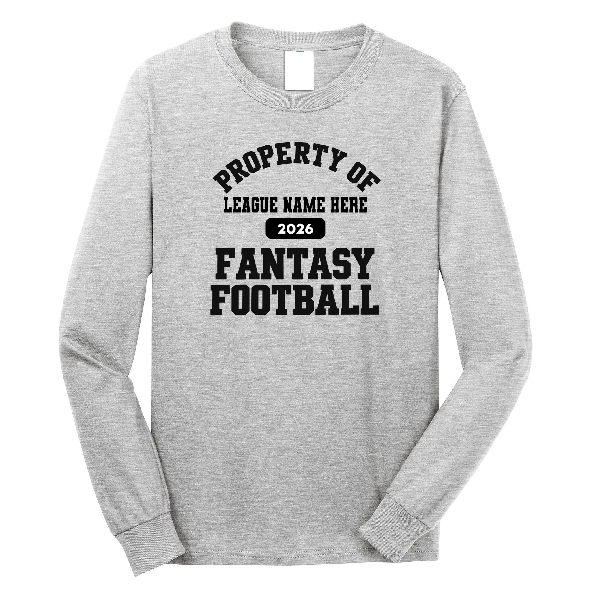 Custom Personalized Fantasy Football Shirt - Custom Team Name Fantasy Football T-Shirt - Football Fan Gift Men's Long Sleeve Shirt - Front