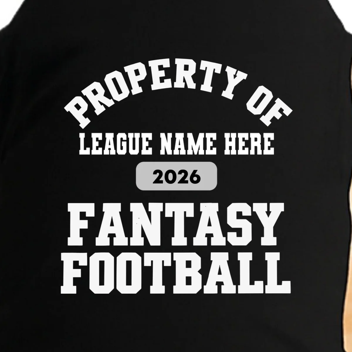 Custom Personalized Fantasy Football Shirt - Custom Team Name Fantasy Football T-Shirt - Football Fan Gift Doggie Tank - Front - Close-up
