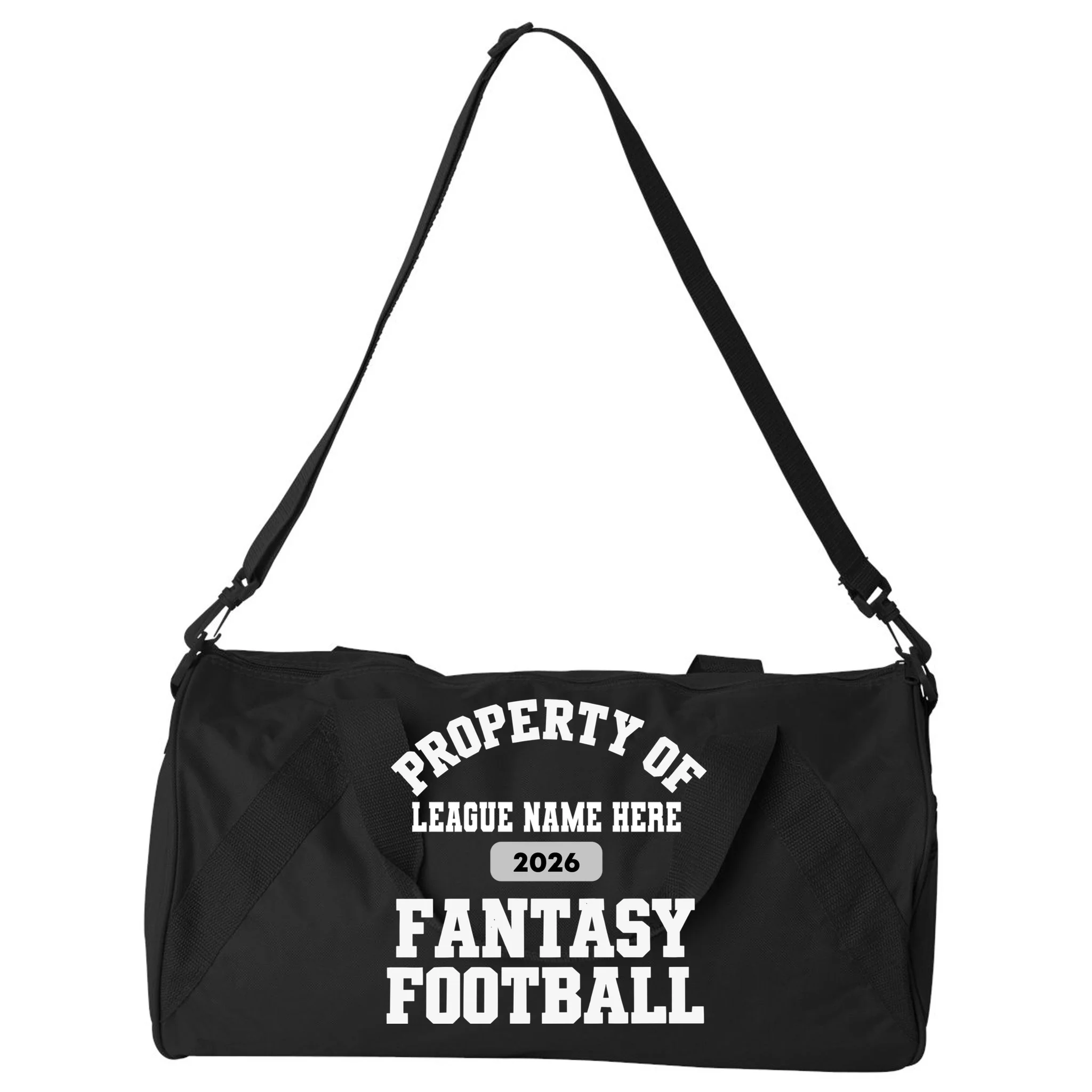 Custom Personalized Fantasy Football Shirt - Custom Team Name Fantasy Football T-Shirt - Football Fan Gift Duffel Bag - Front