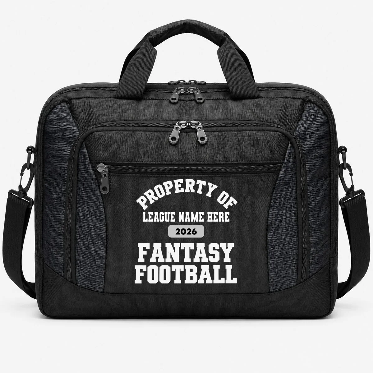 Custom Personalized Fantasy Football Shirt - Custom Team Name Fantasy Football T-Shirt - Football Fan Gift Briefcase - Front