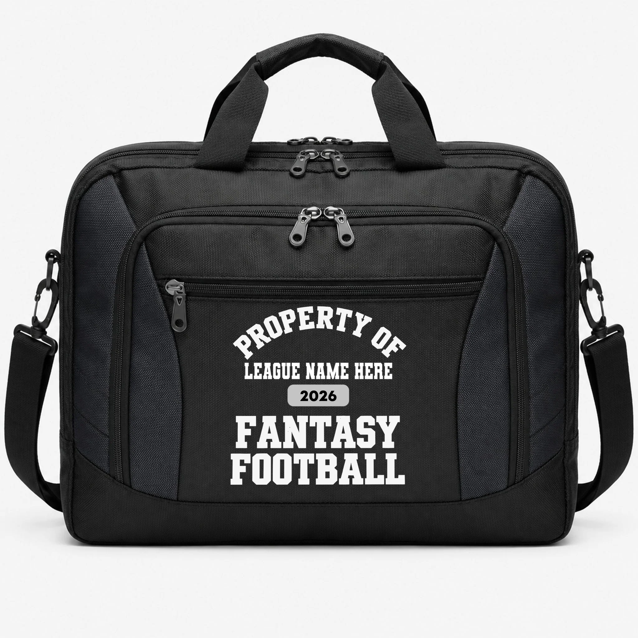 Custom Personalized Fantasy Football Shirt - Custom Team Name Fantasy Football T-Shirt - Football Fan Gift Briefcase - Front