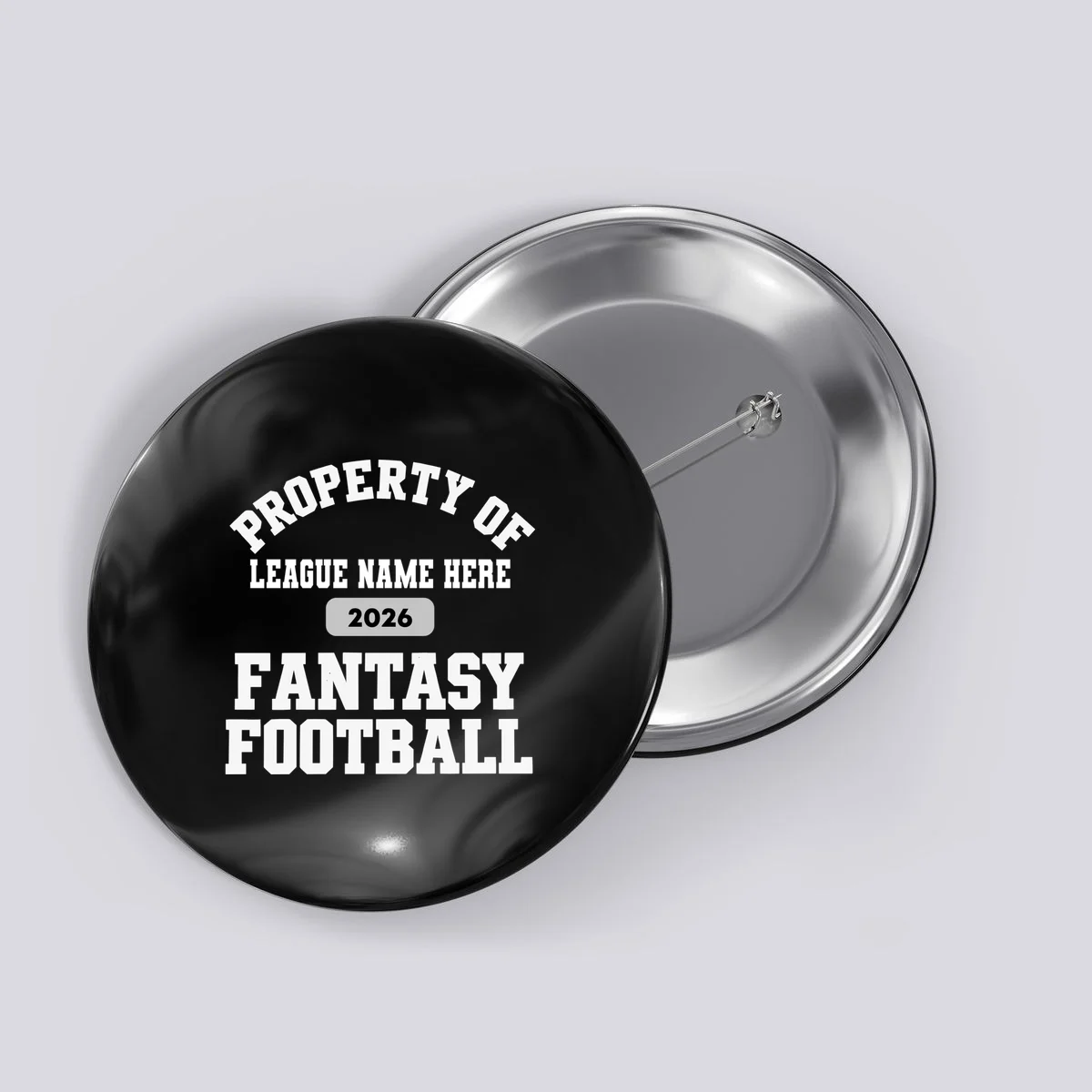 Custom Personalized Fantasy Football Shirt - Custom Team Name Fantasy Football T-Shirt - Football Fan Gift Button - Front