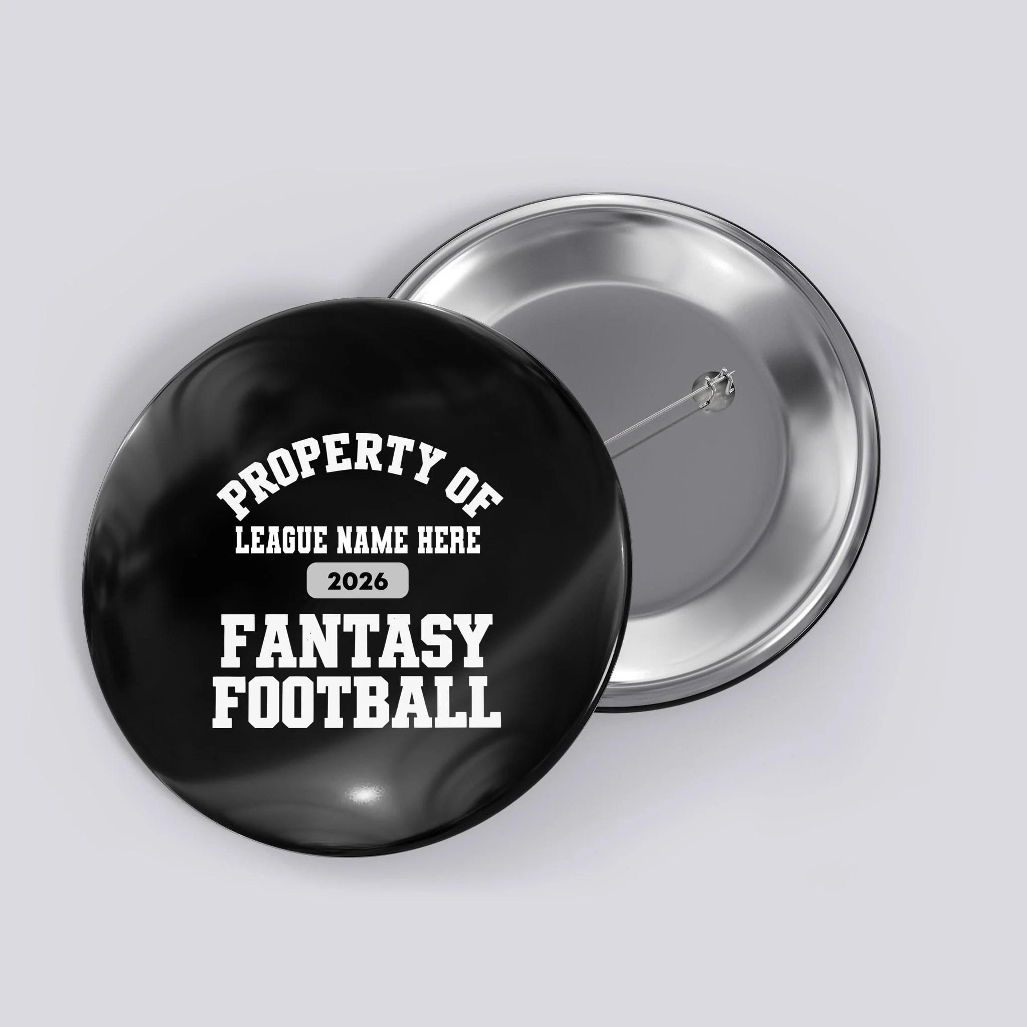 Custom Personalized Fantasy Football Shirt - Custom Team Name Fantasy Football T-Shirt - Football Fan Gift Button - Front