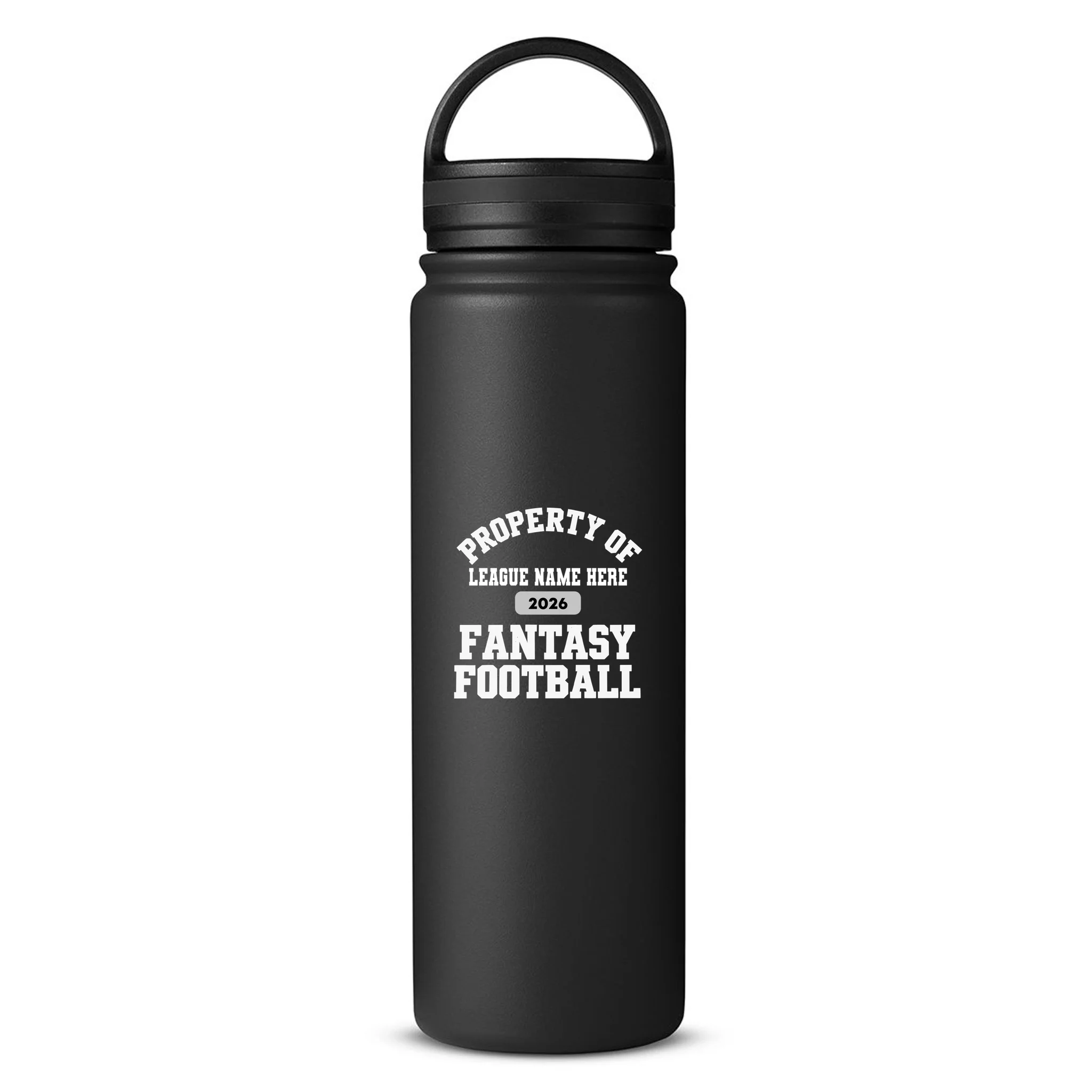 Custom Personalized Fantasy Football Shirt - Custom Team Name Fantasy Football T-Shirt - Football Fan Gift 24oz Water Bottle - Front