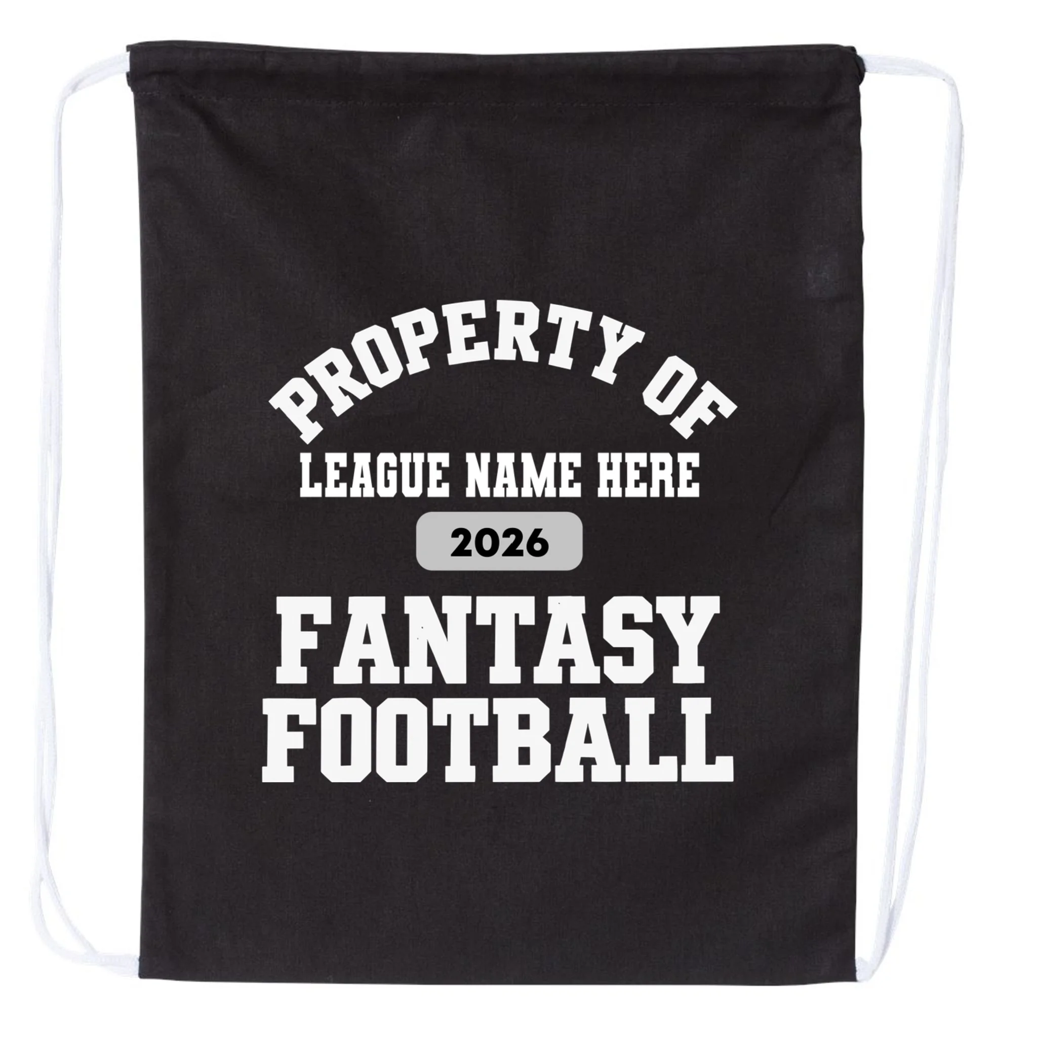 Custom Personalized Fantasy Football Shirt - Custom Team Name Fantasy Football T-Shirt - Football Fan Gift Drawstring Bag - Front