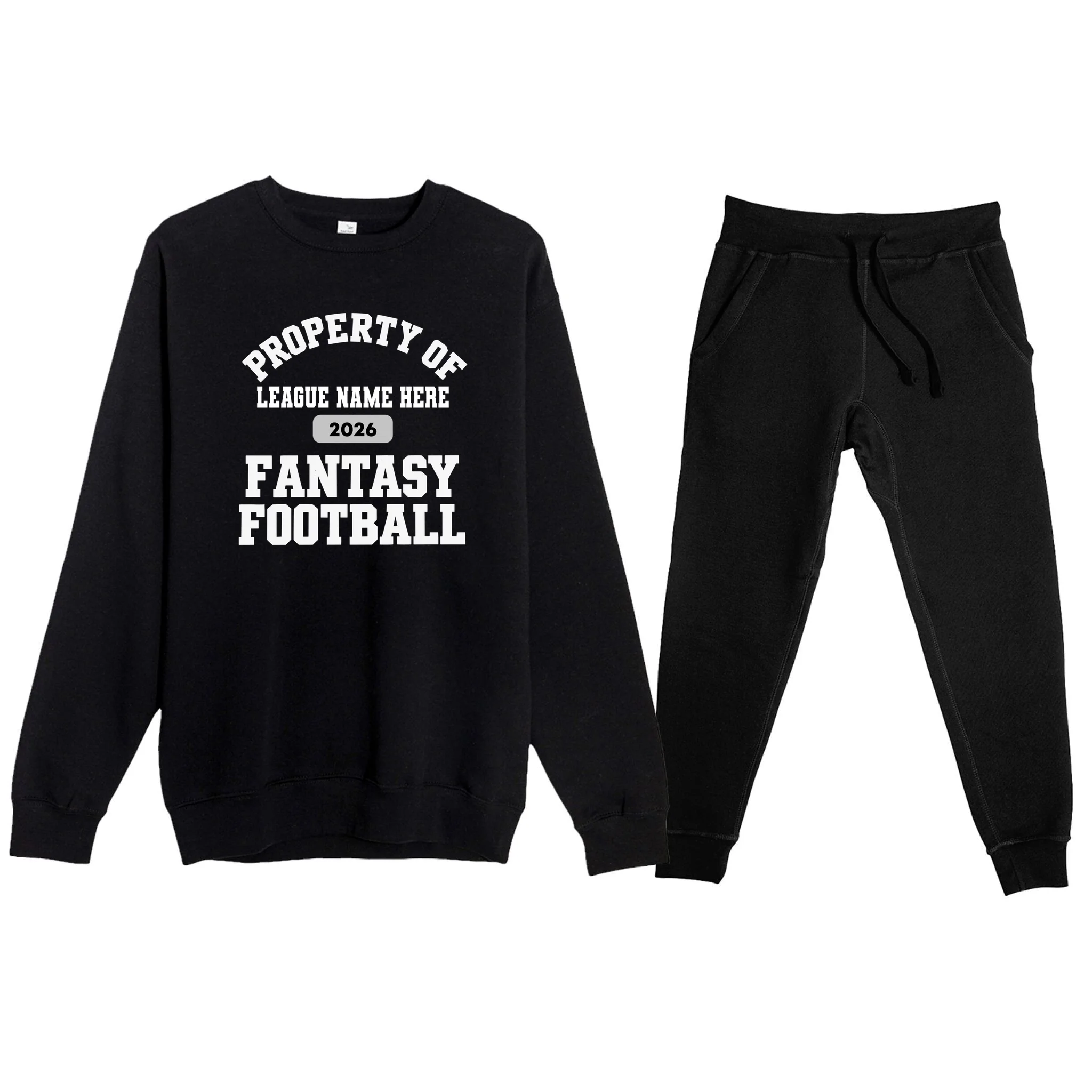 Custom Personalized Fantasy Football Shirt - Custom Team Name Fantasy Football T-Shirt - Football Fan Gift Men's Sweatsuit - Front