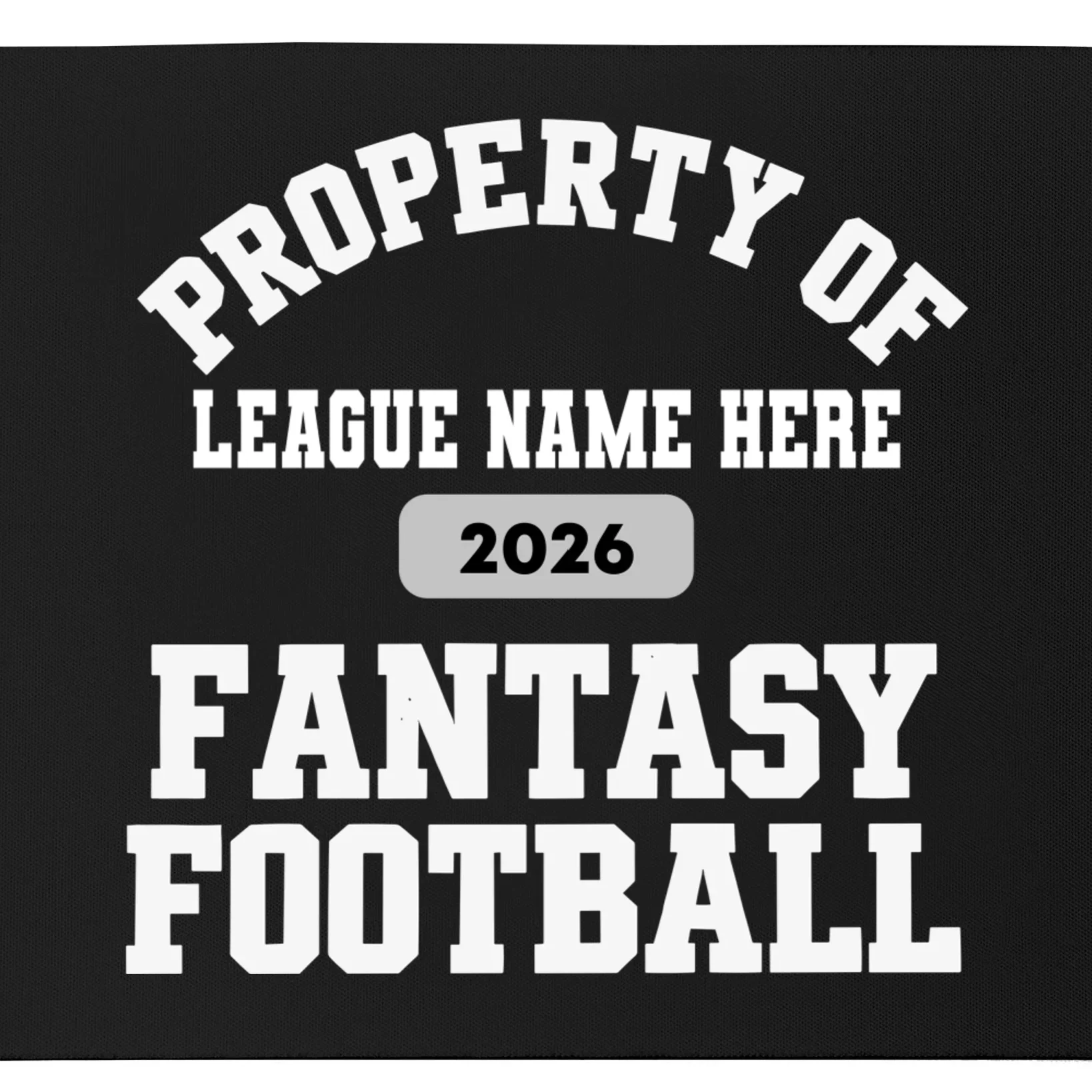 Custom Personalized Fantasy Football Shirt - Custom Team Name Fantasy Football T-Shirt - Football Fan Gift Mouse Pad - Front - Close-up