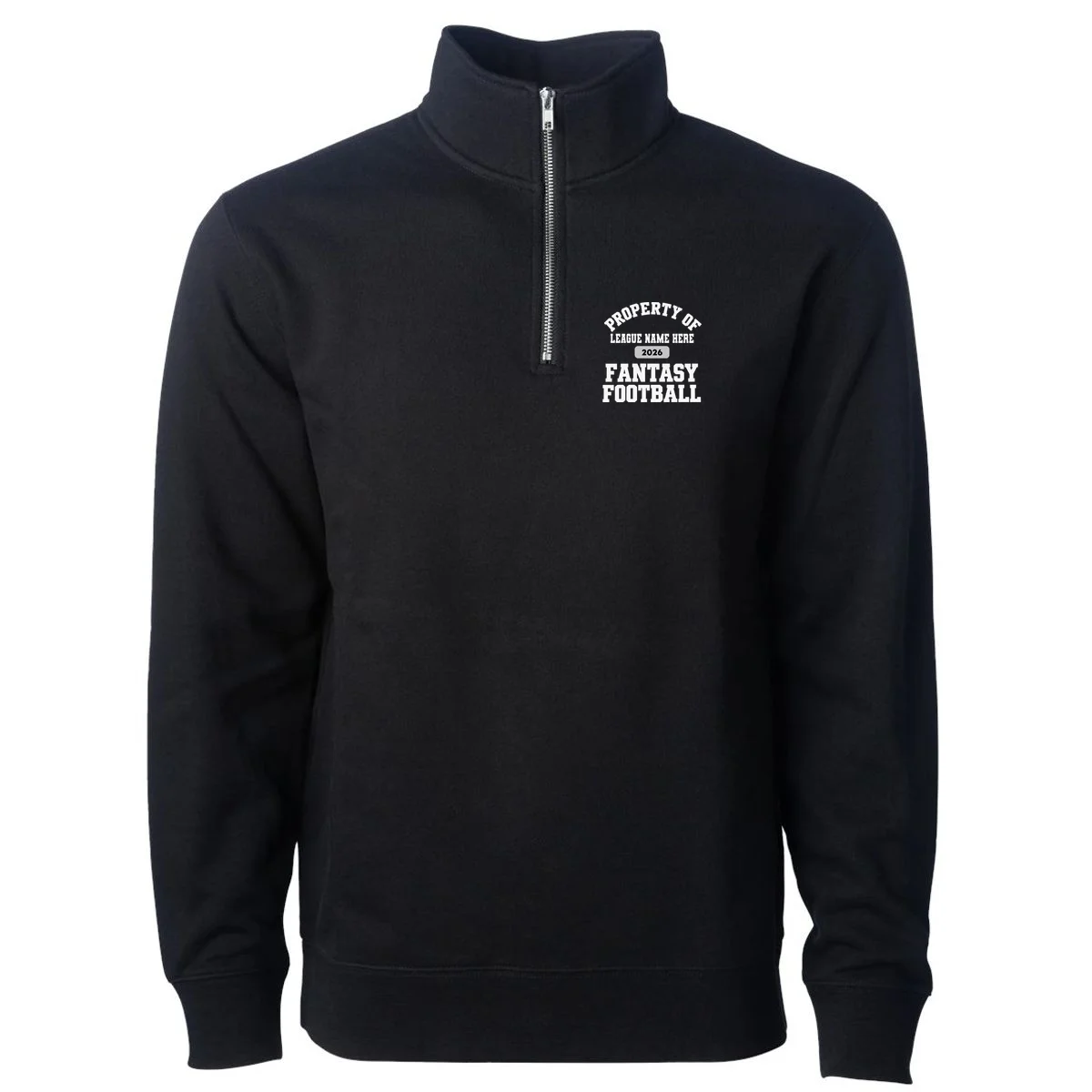 Custom Personalized Fantasy Football Shirt - Custom Team Name Fantasy Football T-Shirt - Football Fan Gift Men's Pullover Quarter Zip - Front