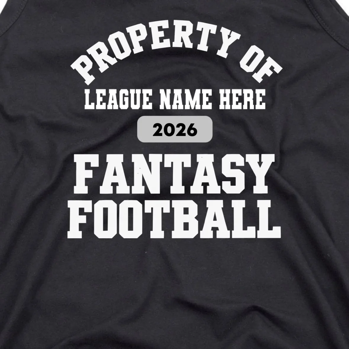 Custom Personalized Fantasy Football Shirt - Custom Team Name Fantasy Football T-Shirt - Football Fan Gift Men's Tank Top - Front - Close-up