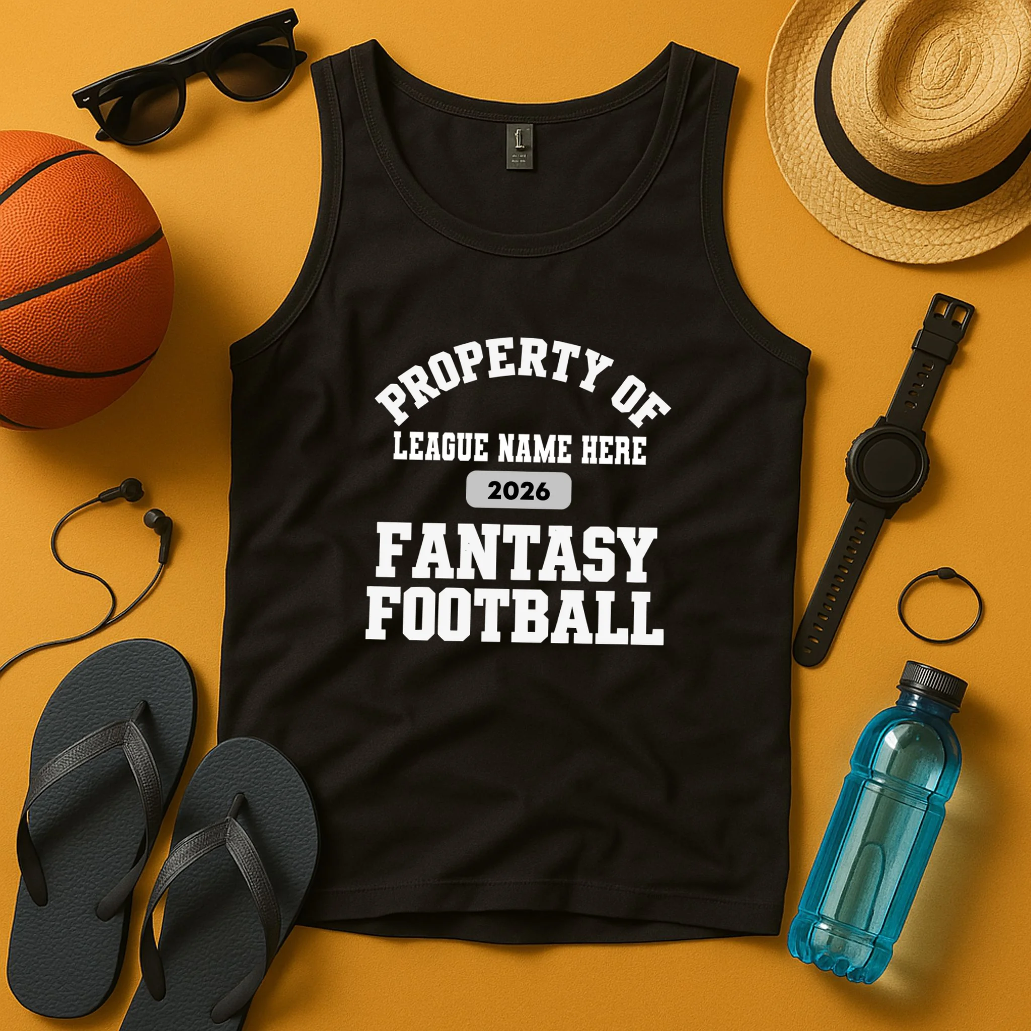Custom Personalized Fantasy Football Shirt - Custom Team Name Fantasy Football T-Shirt - Football Fan Gift Men's Tank Top - Front 3