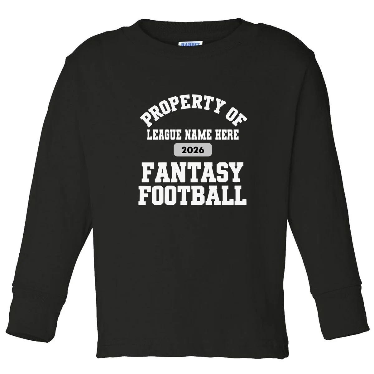 Custom Personalized Fantasy Football Shirt - Custom Team Name Fantasy Football T-Shirt - Football Fan Gift Toddler Long Sleeve Shirt - Front