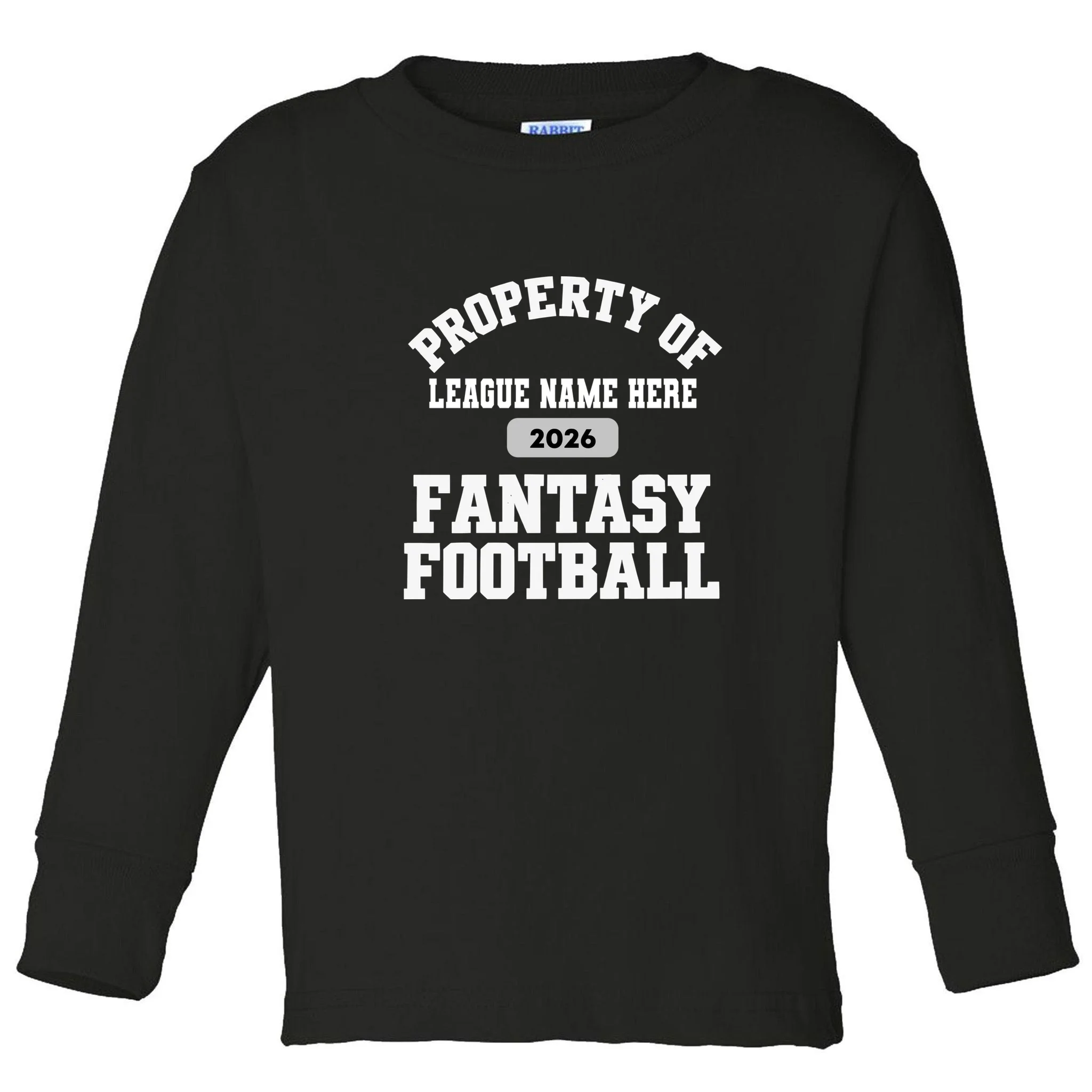 Custom Personalized Fantasy Football Shirt - Custom Team Name Fantasy Football T-Shirt - Football Fan Gift Toddler Long Sleeve Shirt - Front