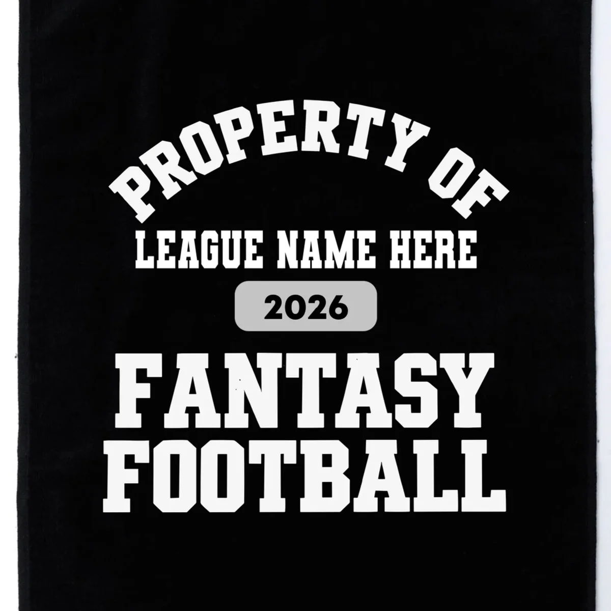 Custom Personalized Fantasy Football Shirt - Custom Team Name Fantasy Football T-Shirt - Football Fan Gift Golf Towel - Front - Close-up