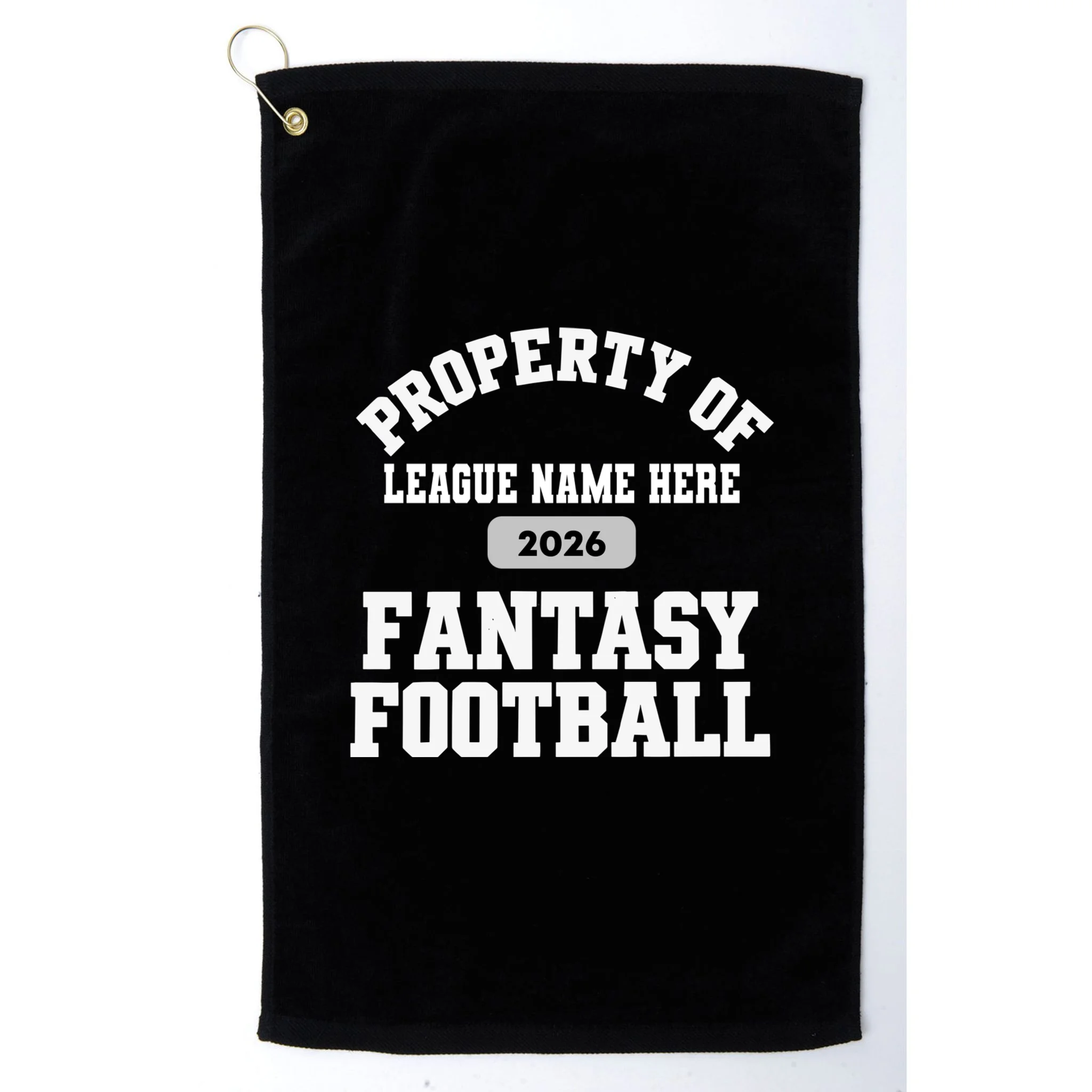 Custom Personalized Fantasy Football Shirt - Custom Team Name Fantasy Football T-Shirt - Football Fan Gift Golf Towel - Front