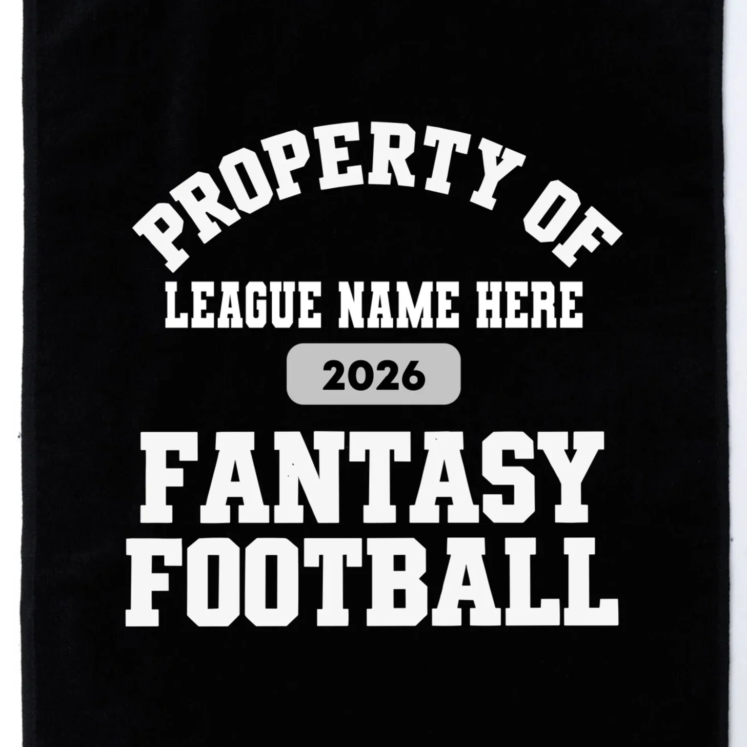 Custom Personalized Fantasy Football Shirt - Custom Team Name Fantasy Football T-Shirt - Football Fan Gift Golf Towel - Front - Close-up