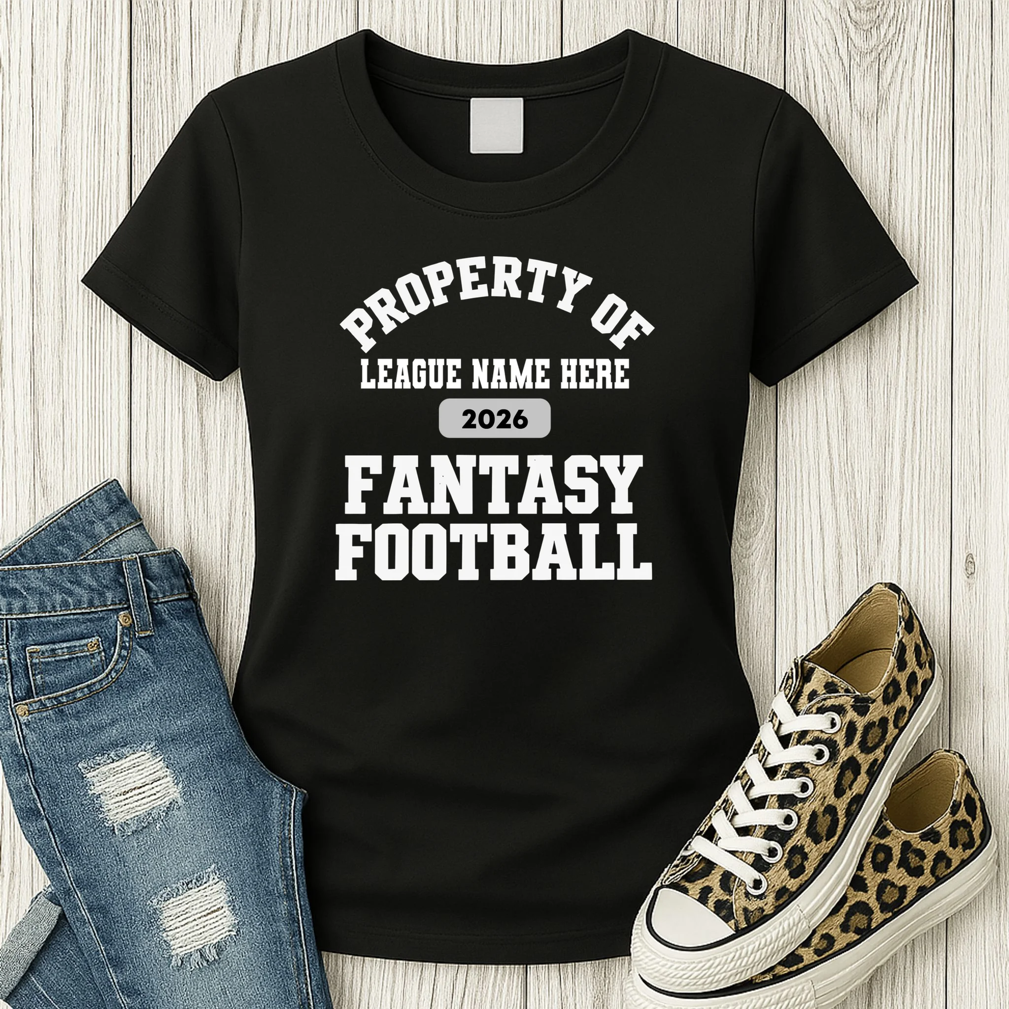 Custom Personalized Fantasy Football Shirt - Custom Team Name Fantasy Football T-Shirt - Football Fan Gift Women's T-Shirt - Front 2