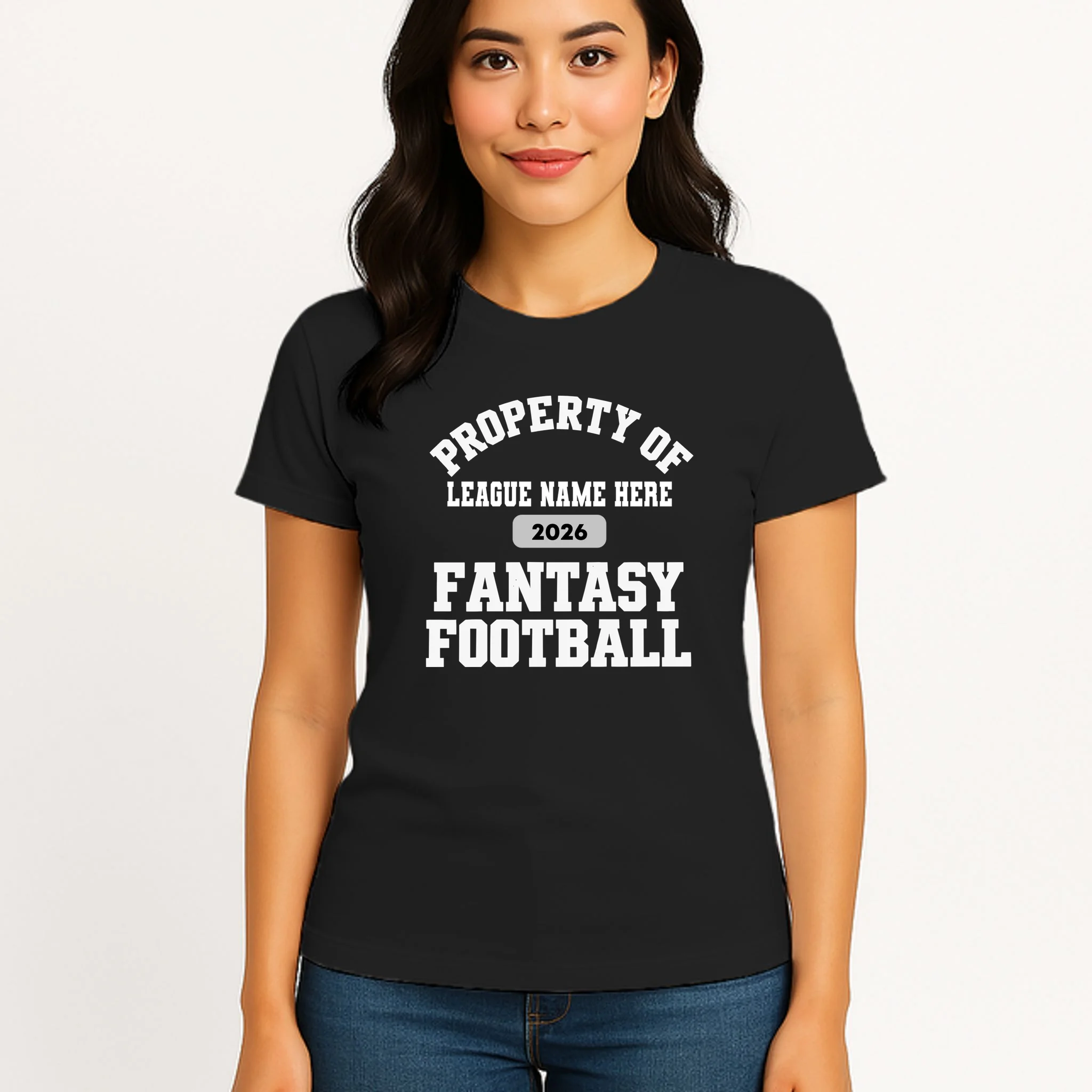 Custom Personalized Fantasy Football Shirt - Custom Team Name Fantasy Football T-Shirt - Football Fan Gift Women's T-Shirt - Front 3