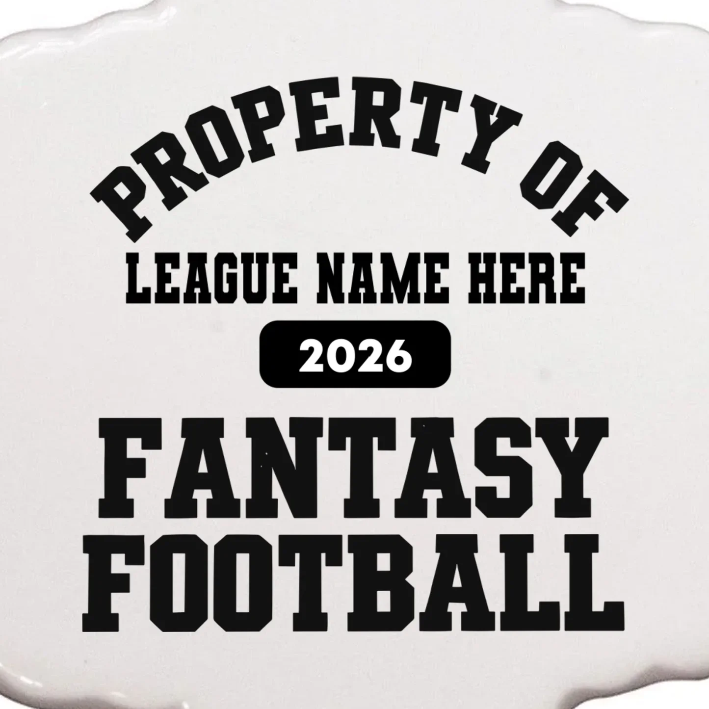 Custom Personalized Fantasy Football Shirt - Custom Team Name Fantasy Football T-Shirt - Football Fan Gift Ornament - Front - Close-up