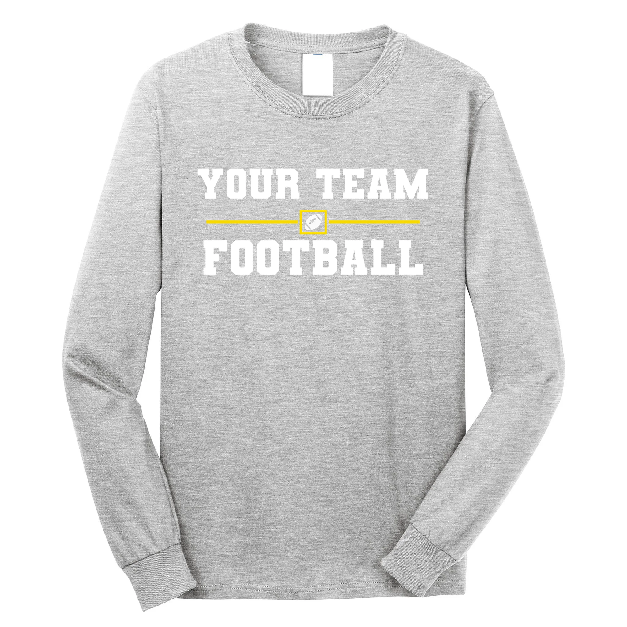 Custom Personalized Football Team - Personalized Football Fan - Football Team Gift Men's Long Sleeve Shirt - Front