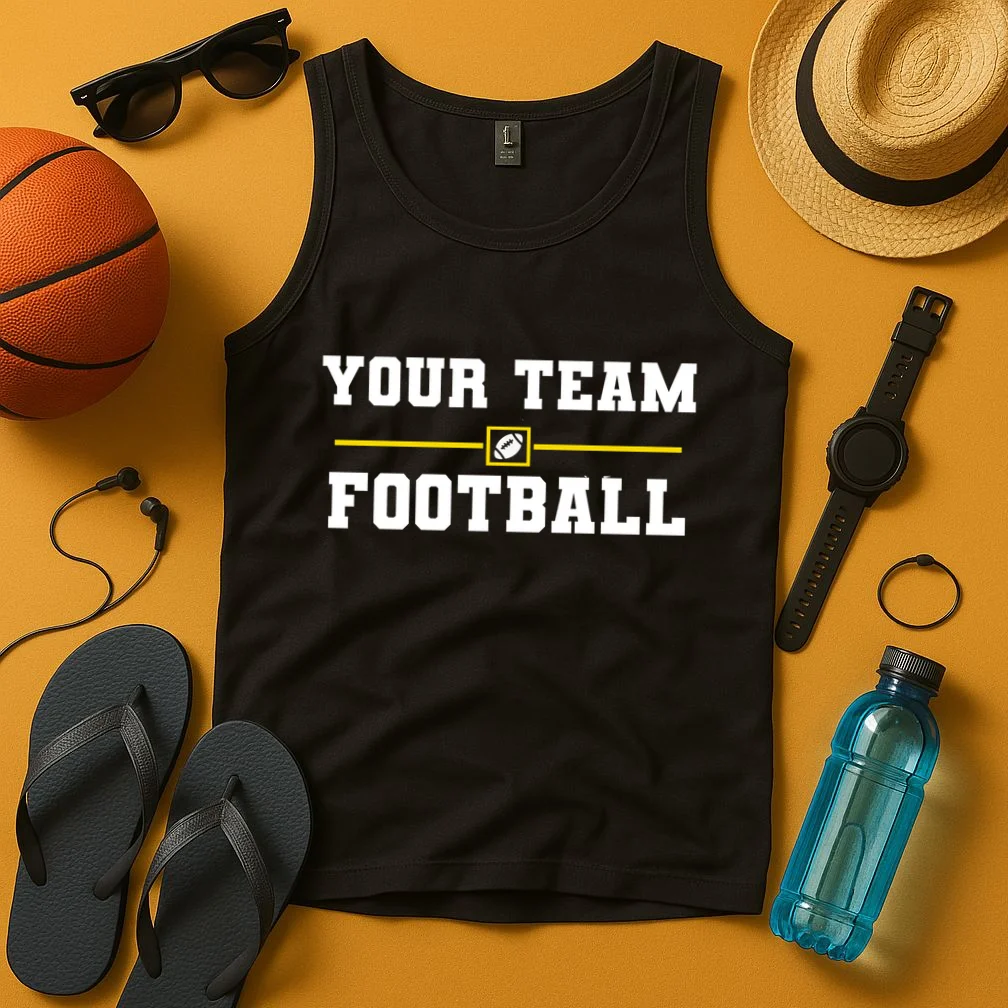 Custom Personalized Football Team - Personalized Football Fan - Football Team Gift Men's Tank Top - Front 3