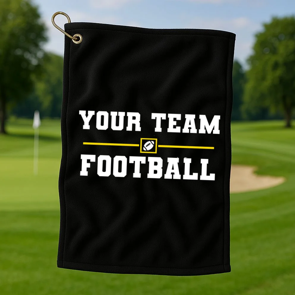 Custom Personalized Football Team - Personalized Football Fan - Football Team Gift Golf Towel - Front 1