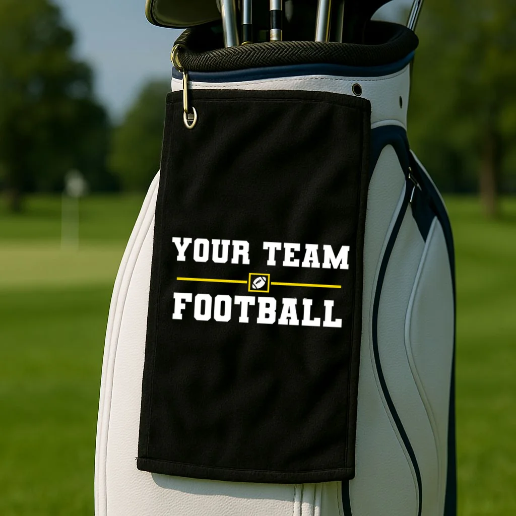 Custom Personalized Football Team - Personalized Football Fan - Football Team Gift Golf Towel - Front 2