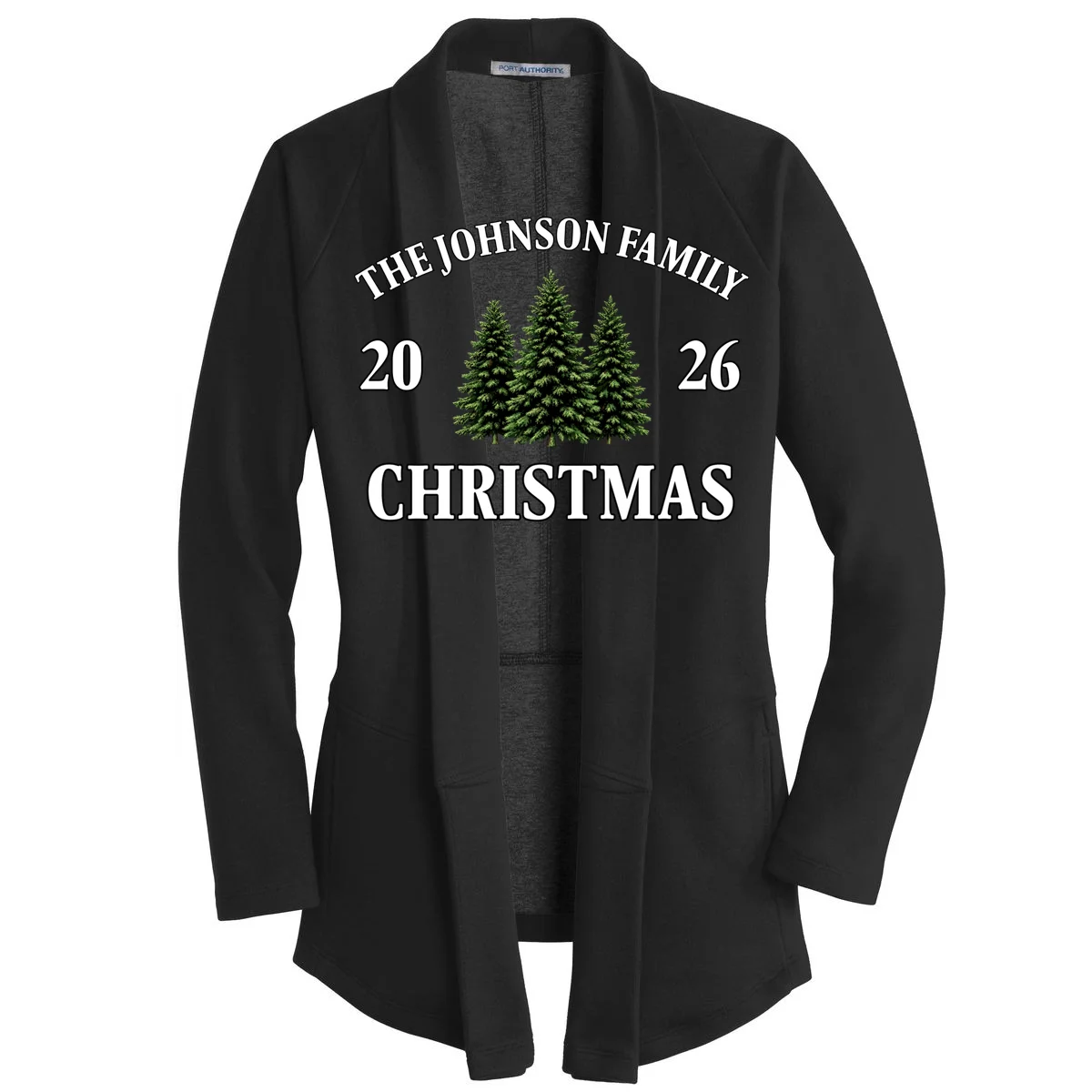 Custom Personalized Family Christmas Shirt Women's Cardigan Front