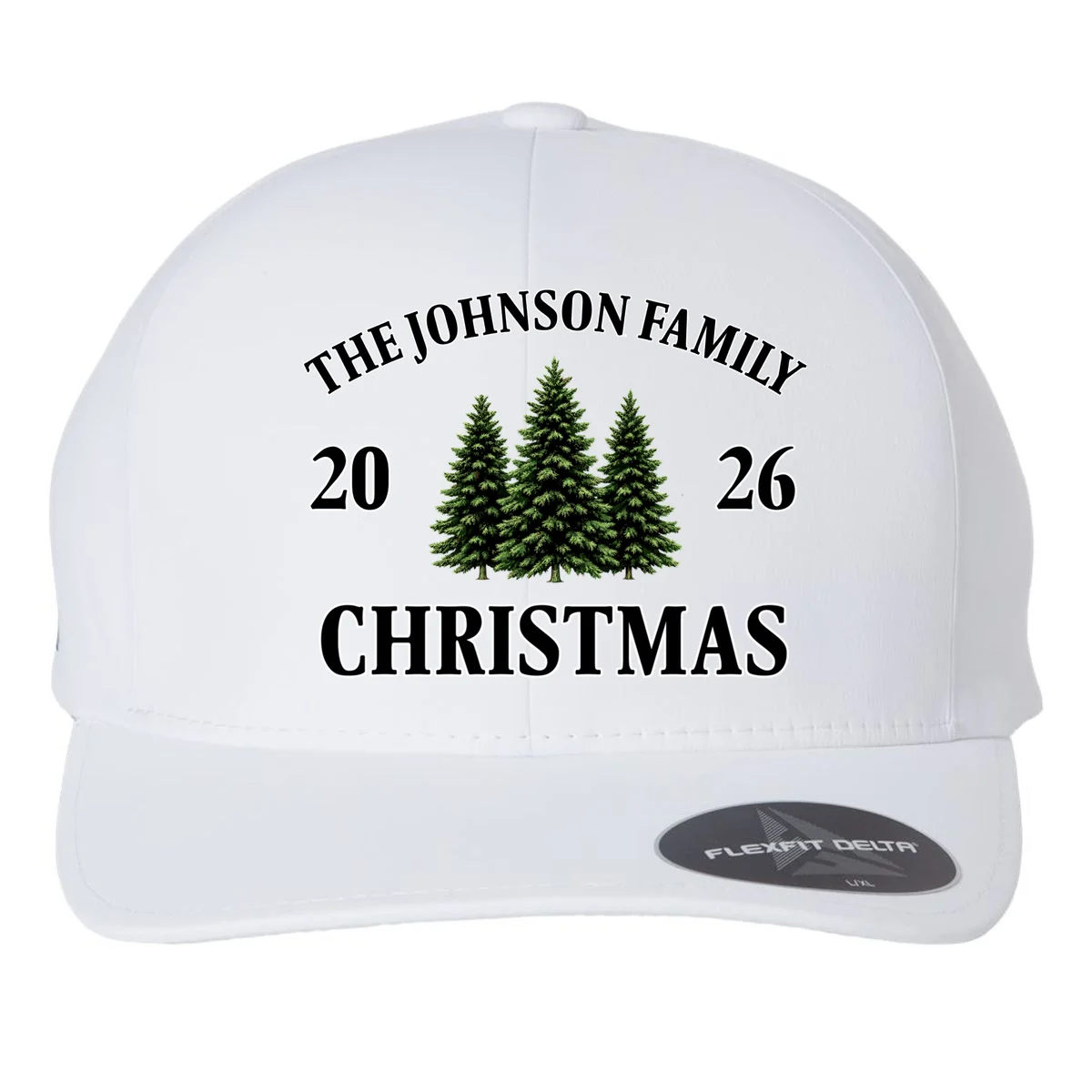 Custom Personalized Family Christmas Shirt Flexfit Men's Snapback Hat - Front