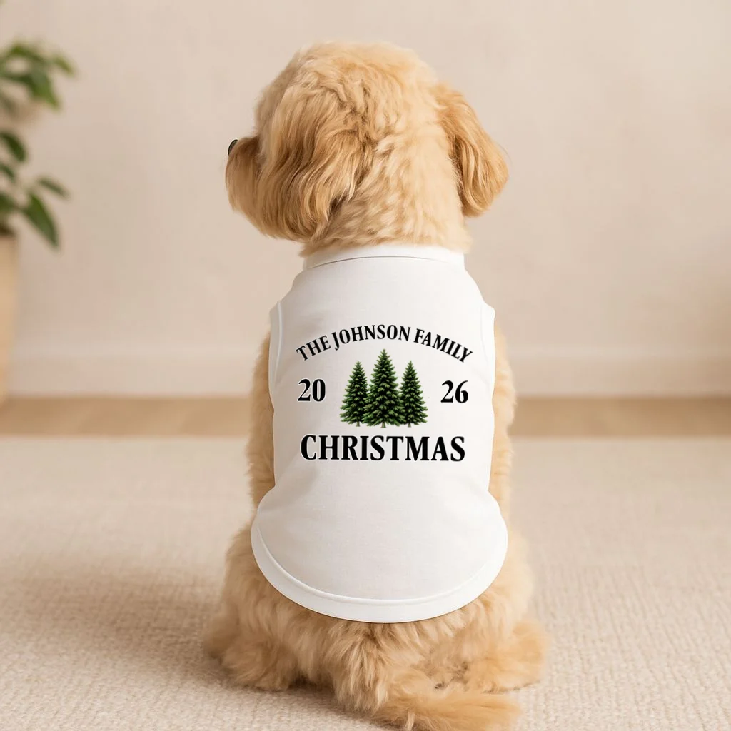 Custom Personalized Family Christmas Shirt Doggie Tank - Front 1