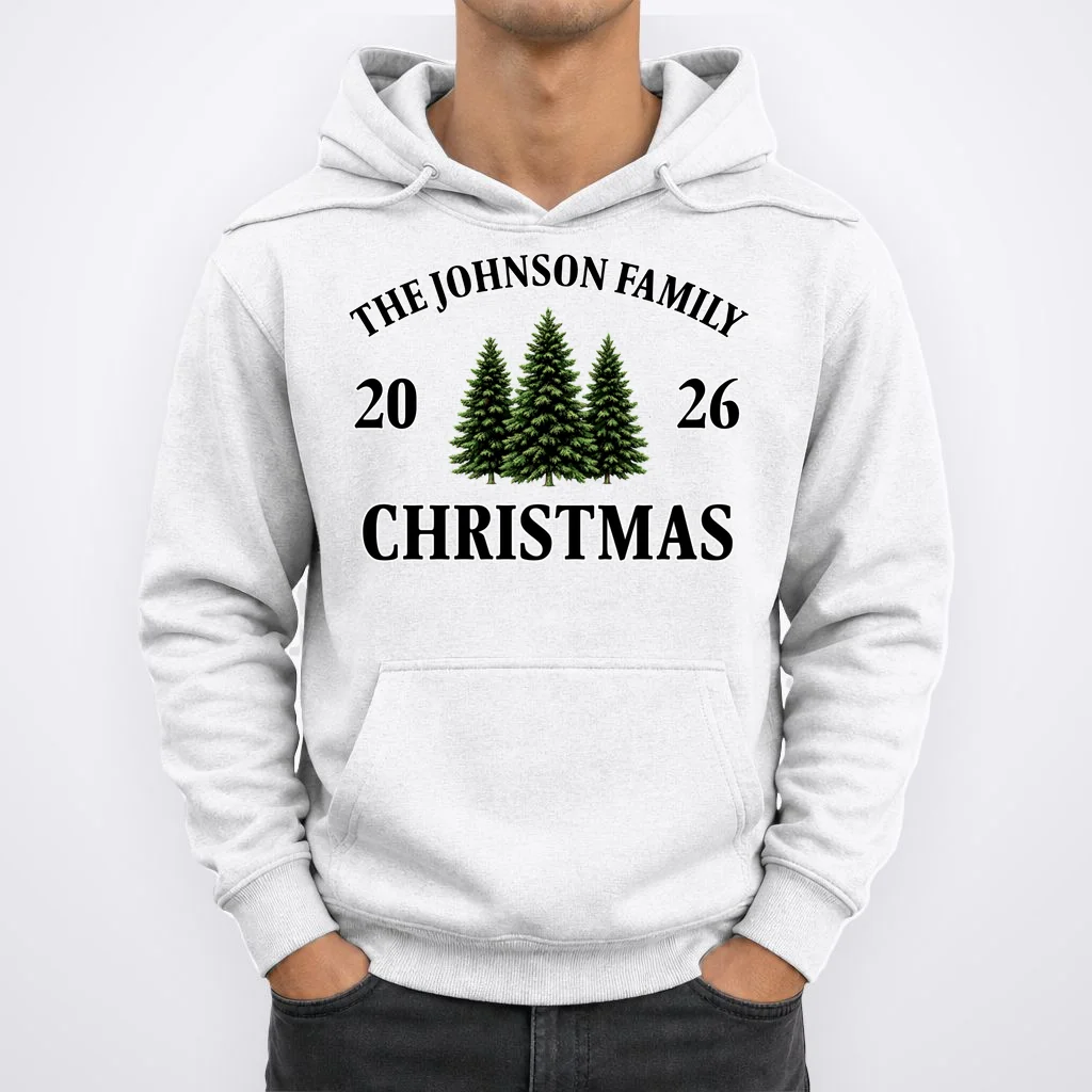 Custom Personalized Family Christmas Shirt Men's Hoodie - Front 1