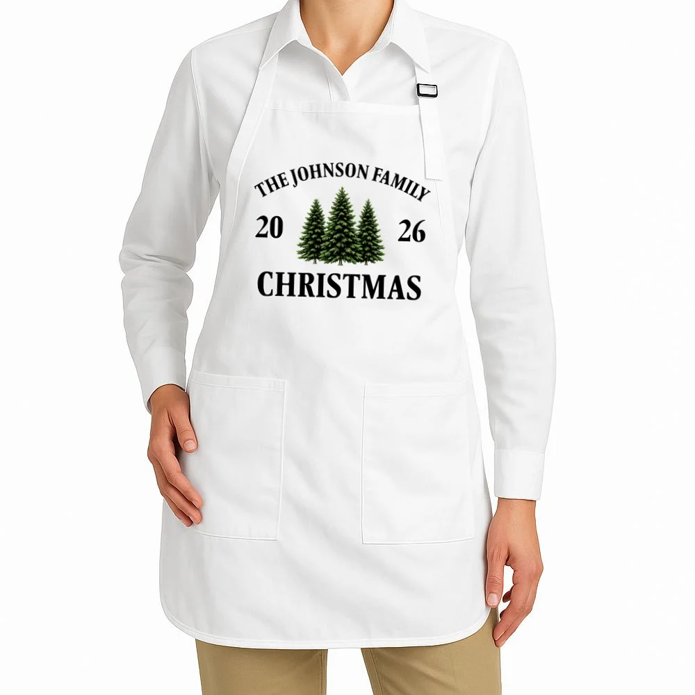 Custom Personalized Family Christmas Shirt Apron - Front 1